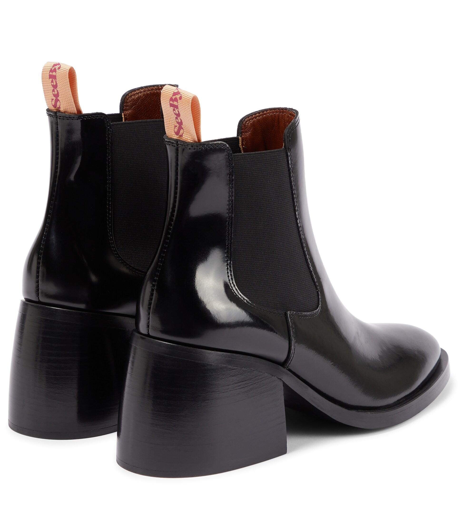 See By Chloé July Leather Ankle Boots in Black | Lyst