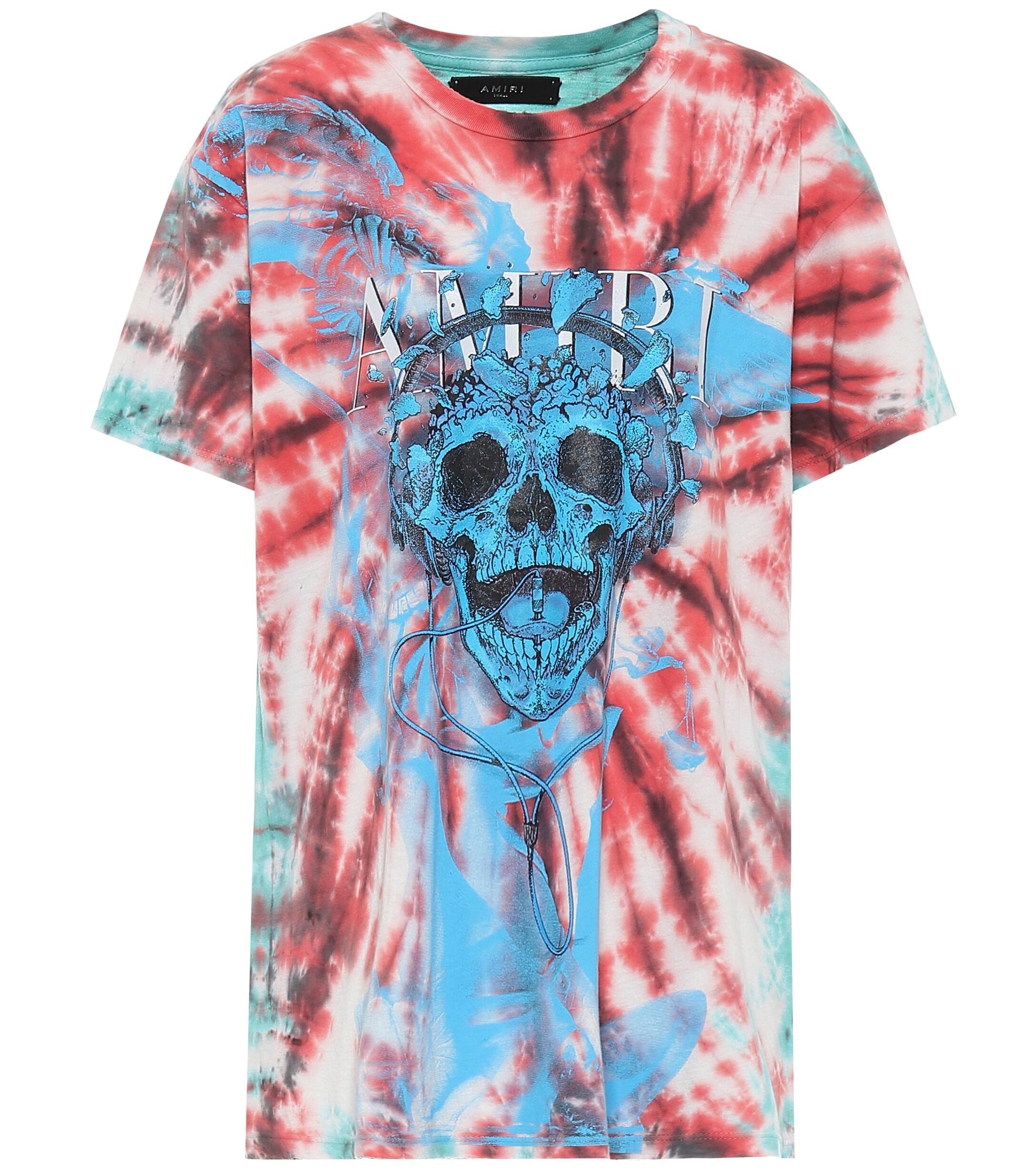 amiri tie dye skull t shirt