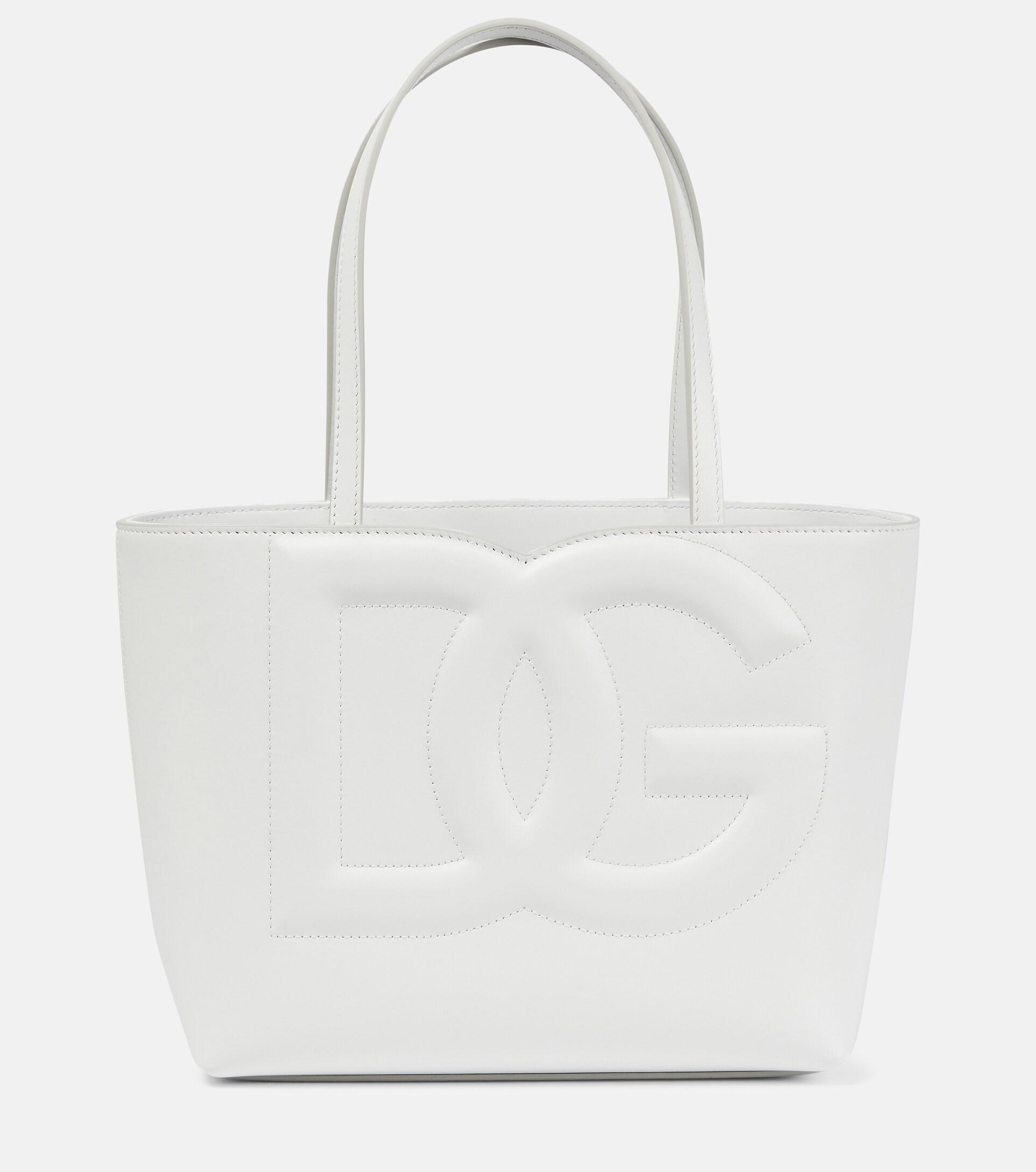 Dolce & Gabbana Dg Medium Leather Tote Bag in White | Lyst