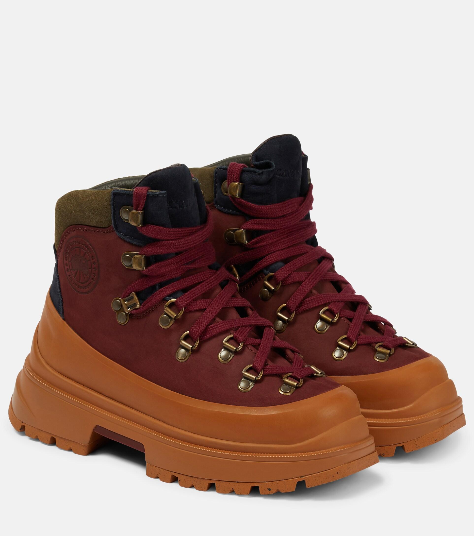 Canada Goose Journey Leather Trekking Boots in Red | Lyst