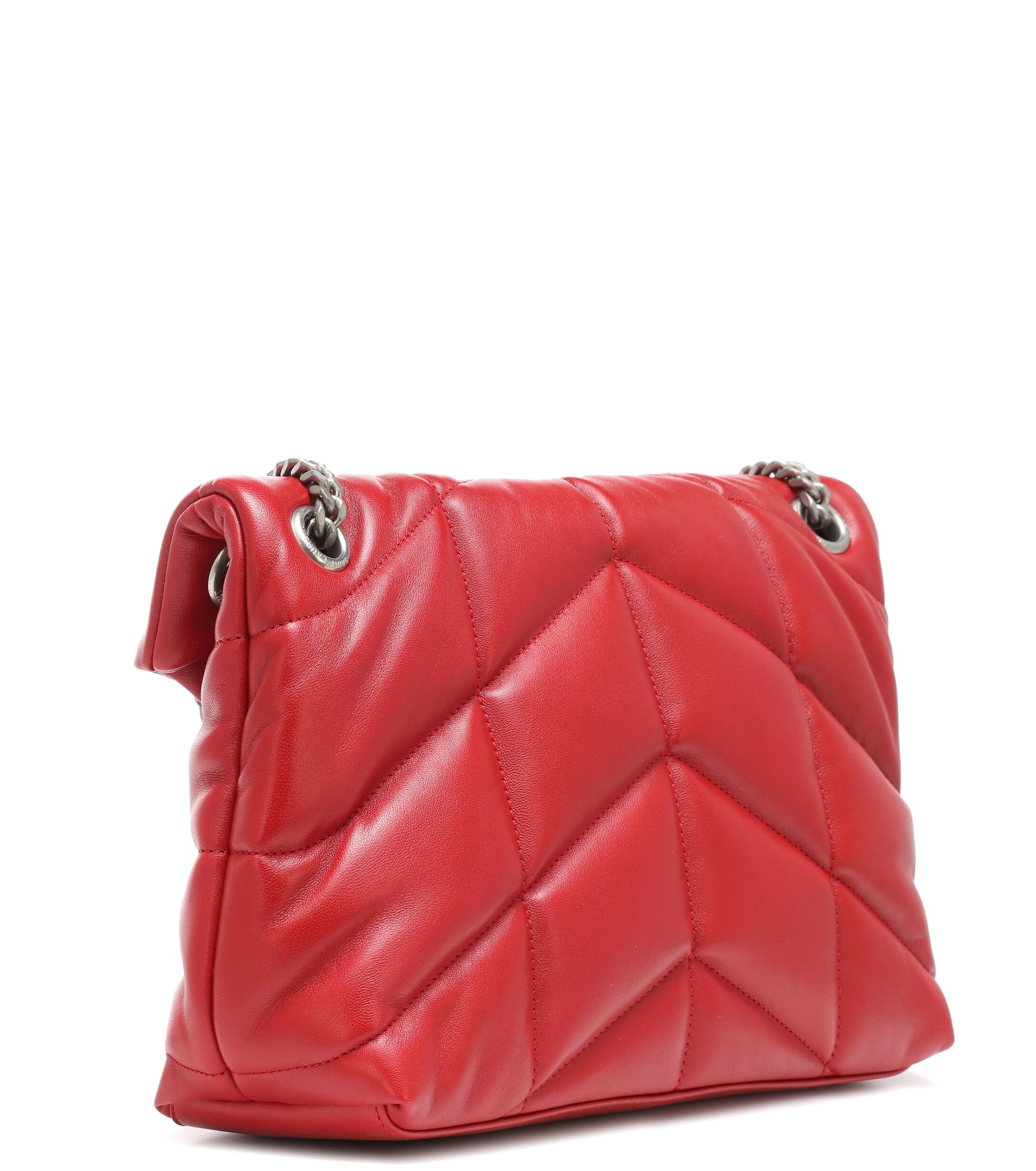 Ysl red puffer bag hotsell