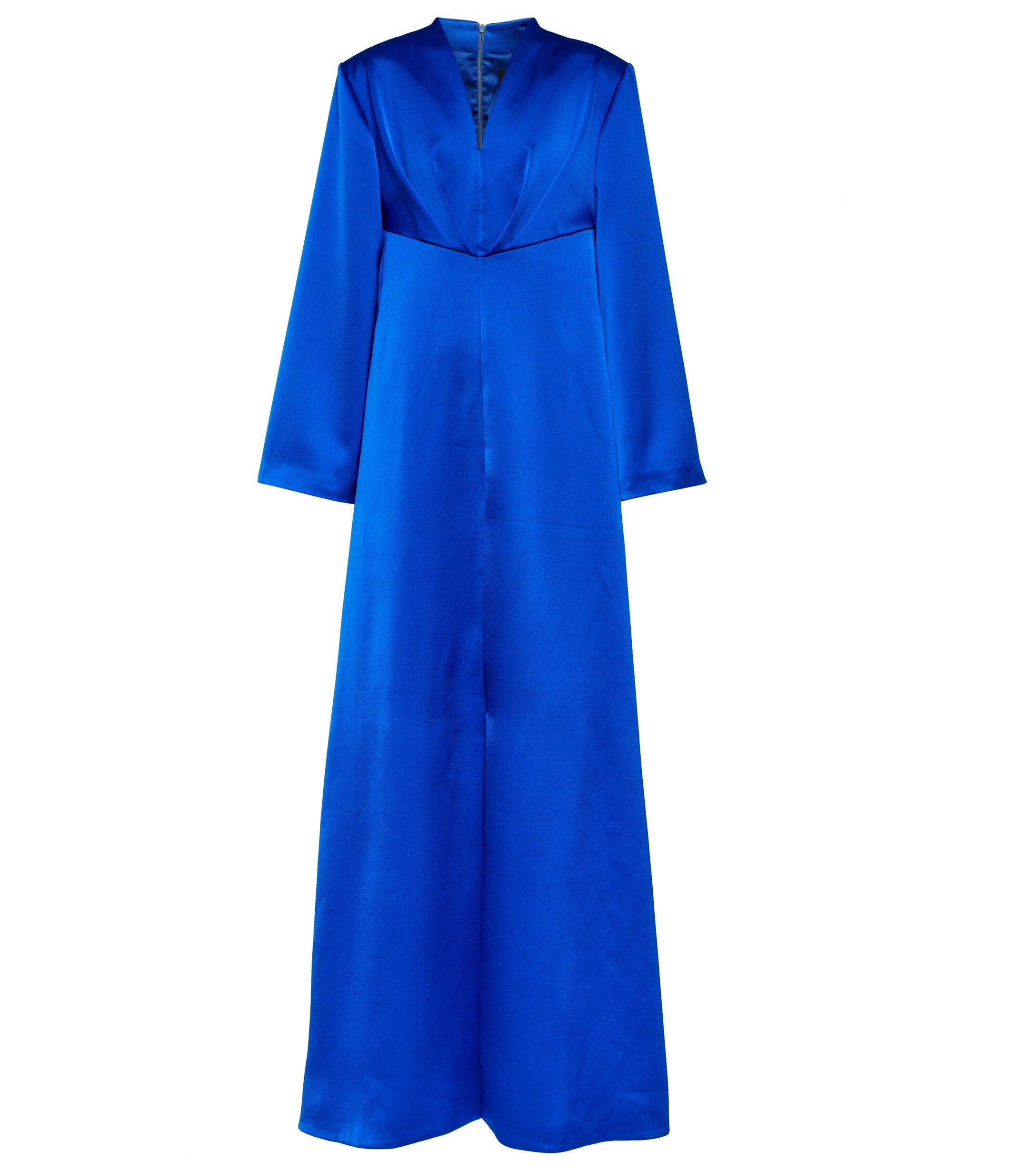 Rasario Satin Gown in Blue - Lyst