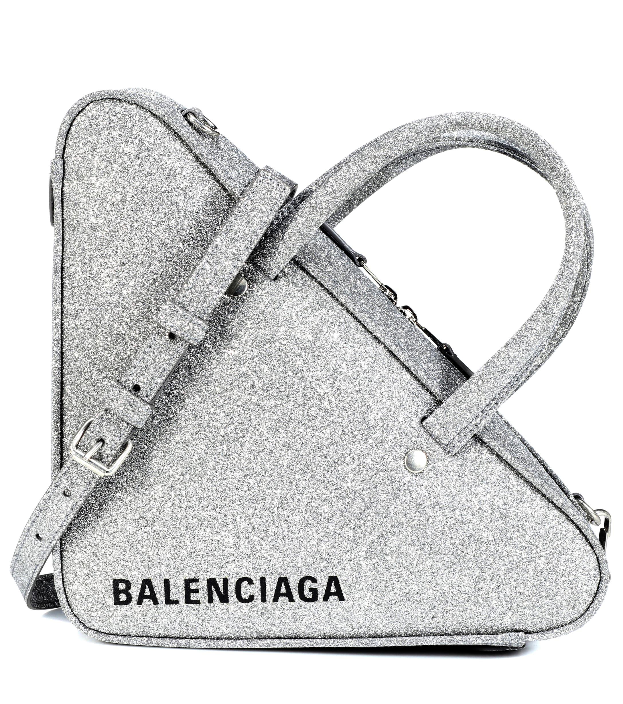 balenciaga silver triangle bag