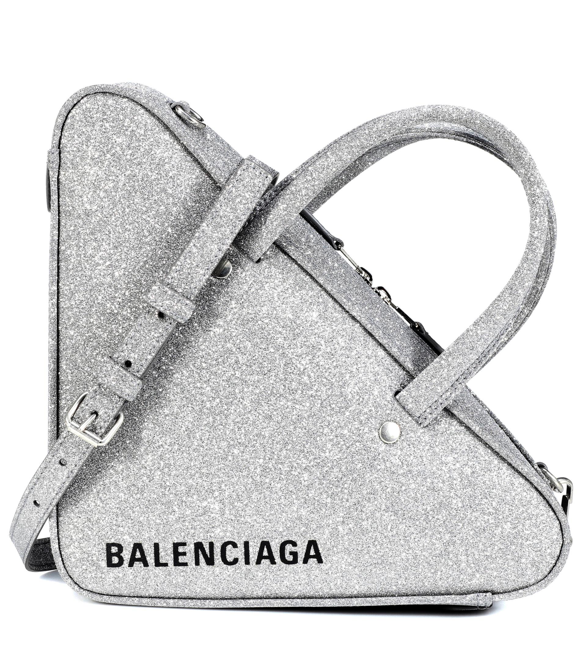 balenciaga triangle glitter bag