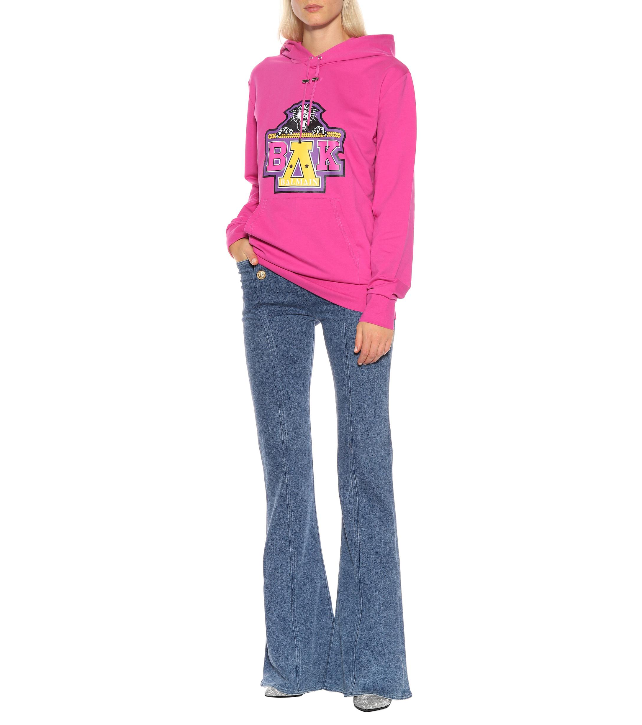Balmain X Beyoncé Cotton Hoodie in Pink | Lyst
