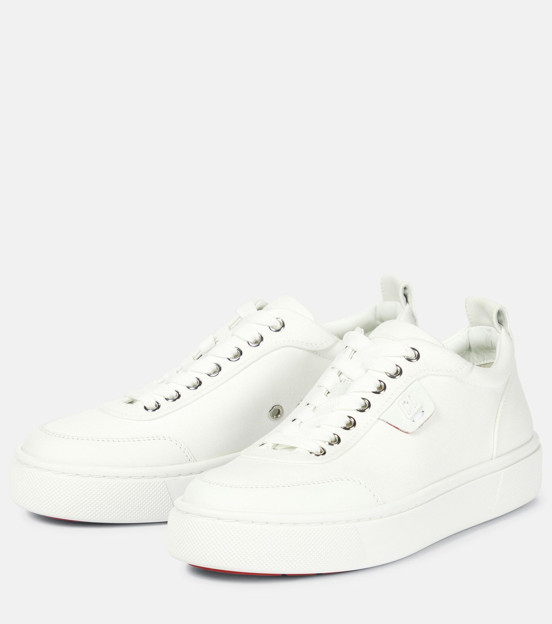 Christian Louboutin Simplerui Canvas Sneakers in White | Lyst