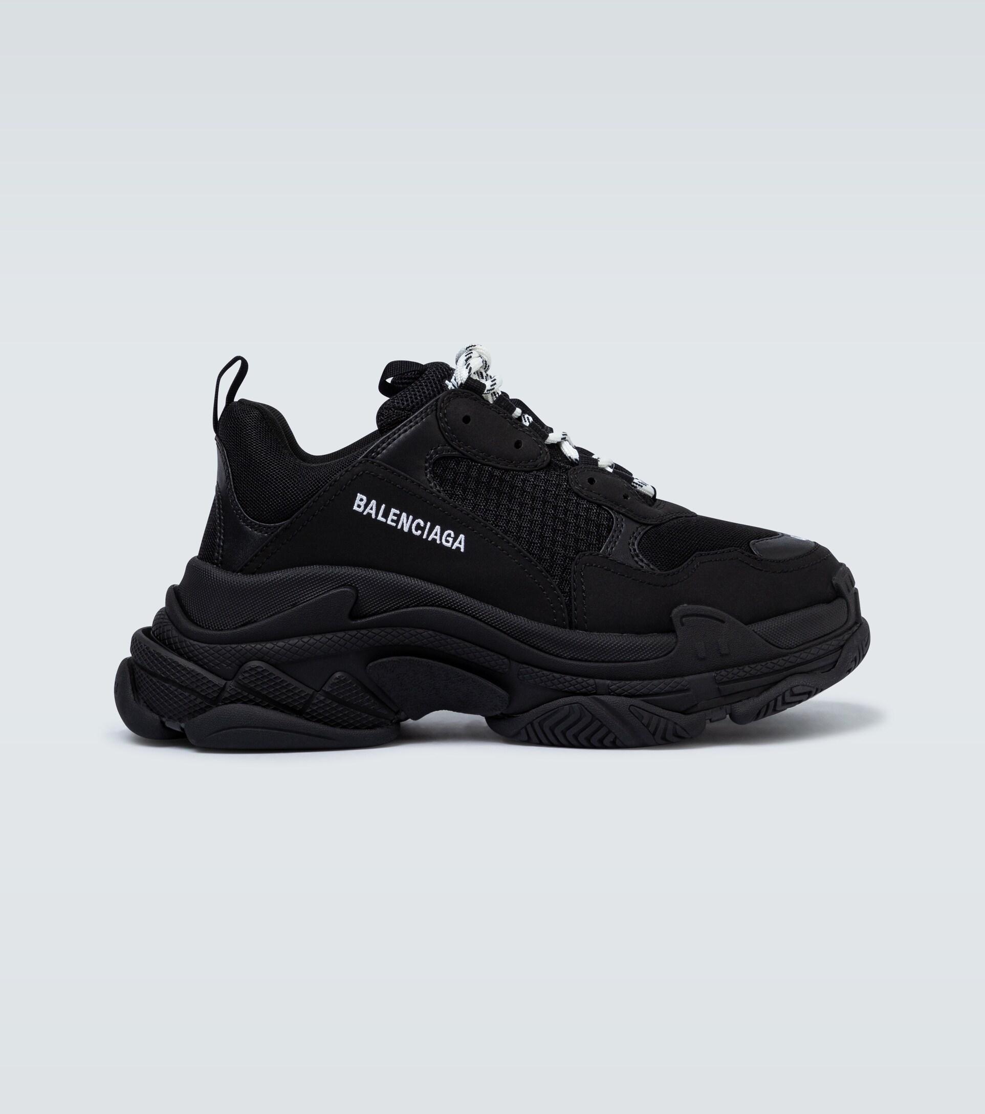 Balenciaga Leather Triple S Sneakers Black for Men - Save 26% | Lyst