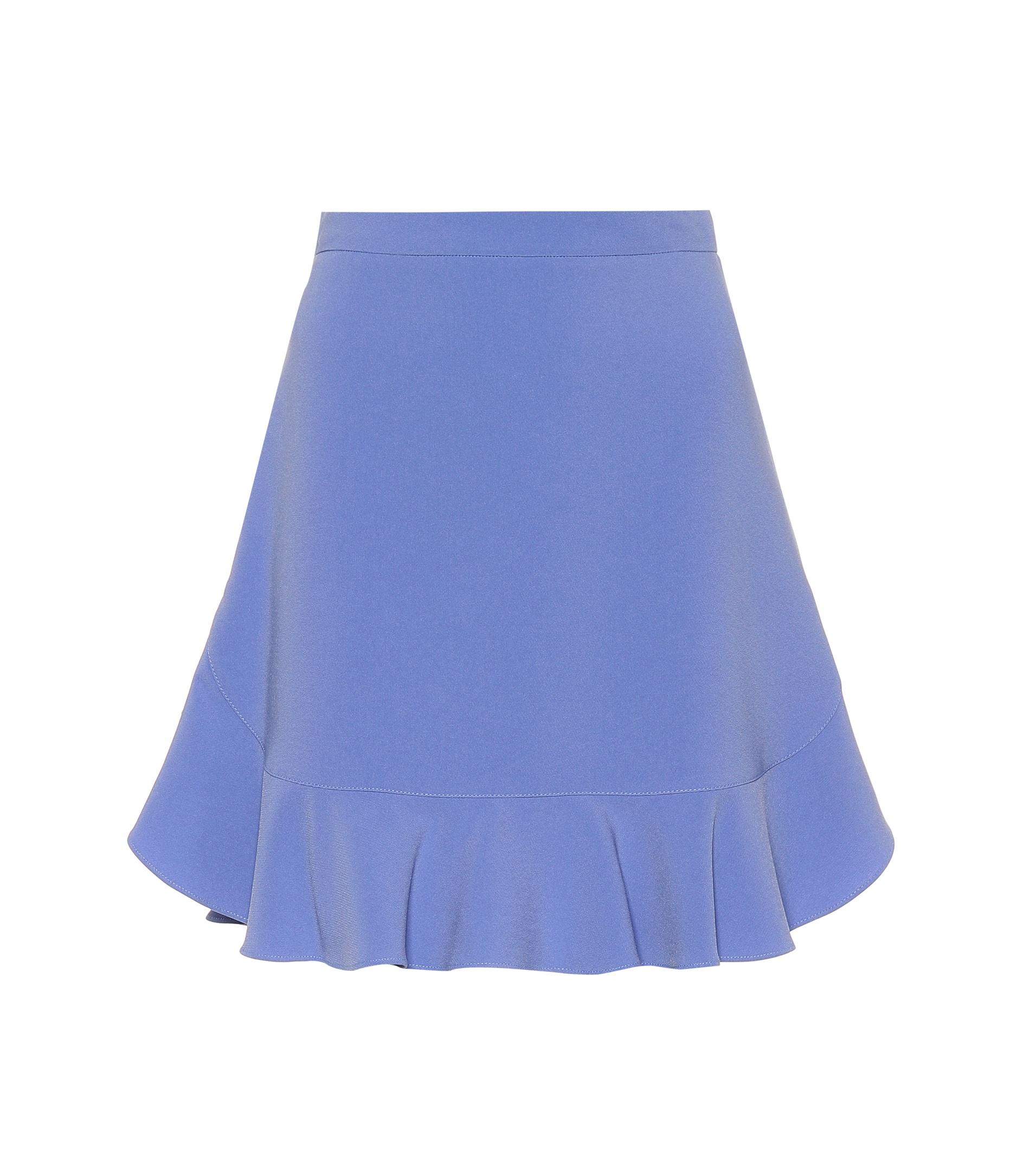 Miu Miu Flounce Flared Cady Skirt in Blue - Lyst