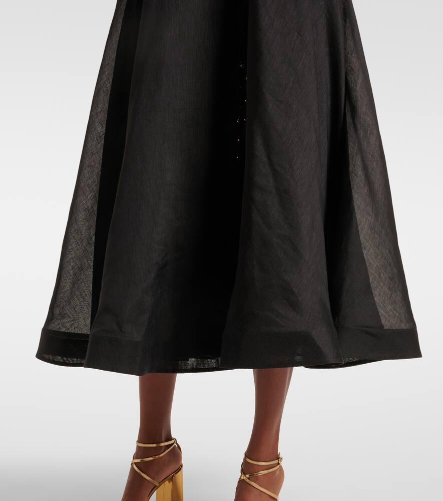Zimmermann Natura Floral Linen And Silk Bustier Dress in Black | Lyst Zimmermann Natura Floral Linen And Silk Bustier Dress in Black | Lyst