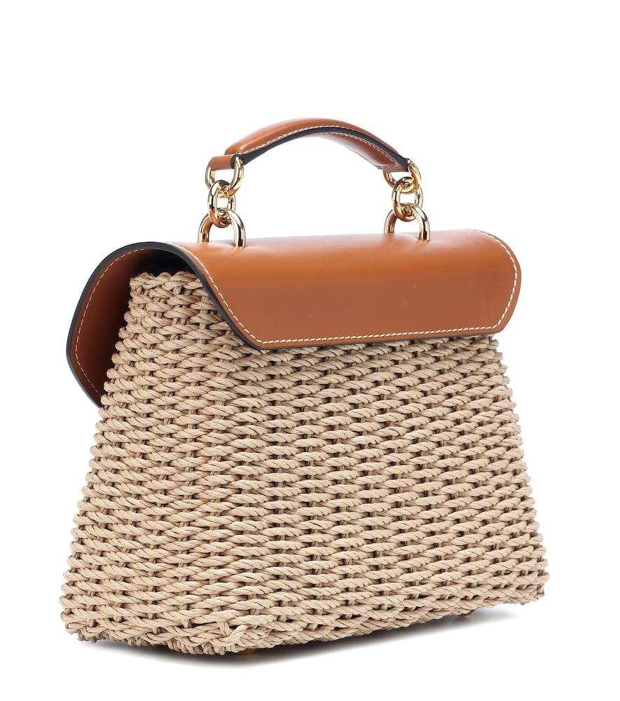 AMMA – Borsa Ella in midollino e pelle alce bianco - The Dressing Screen