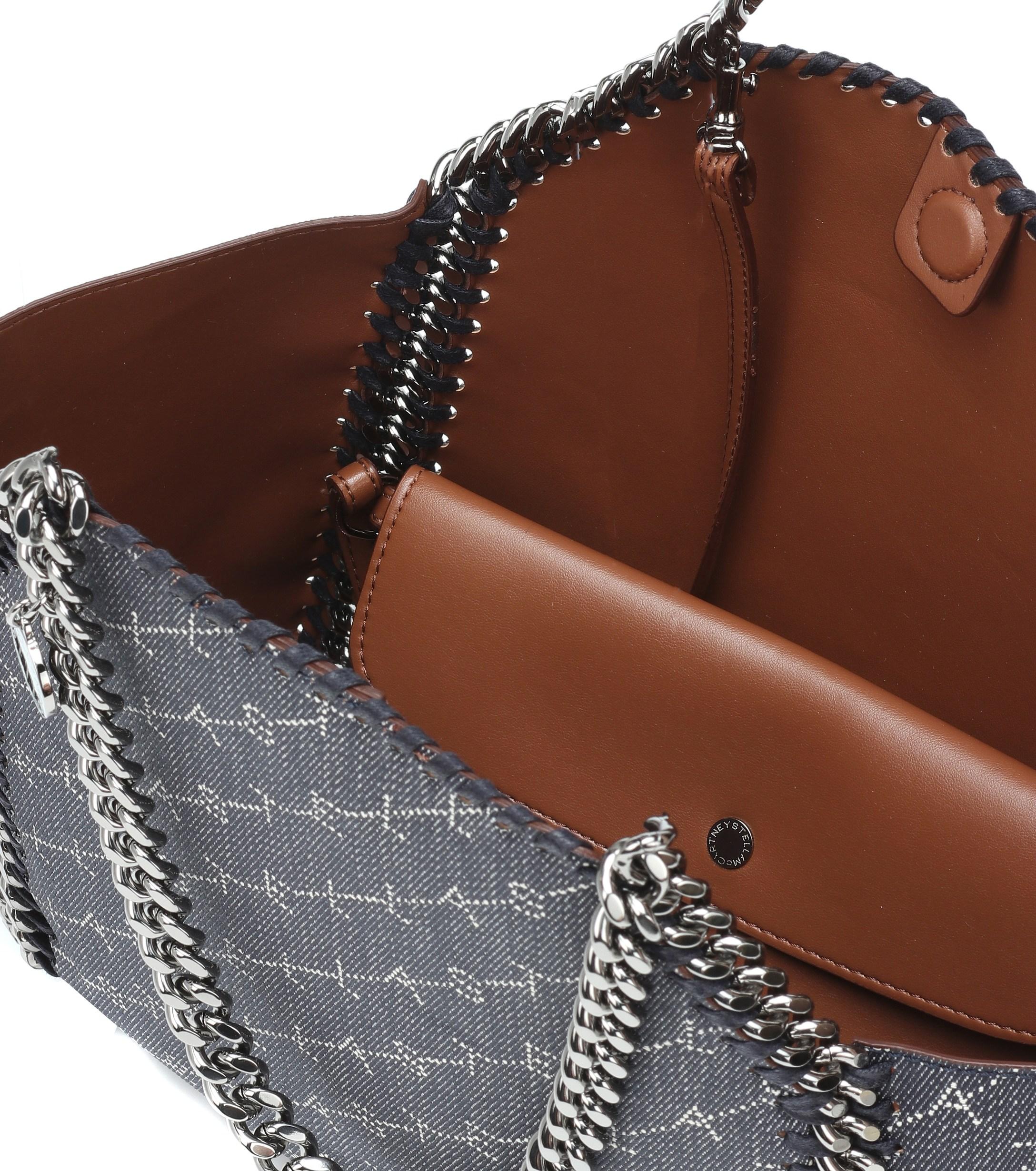 Stella McCartney Mini Reversible Tote In Navy Eco Monogram