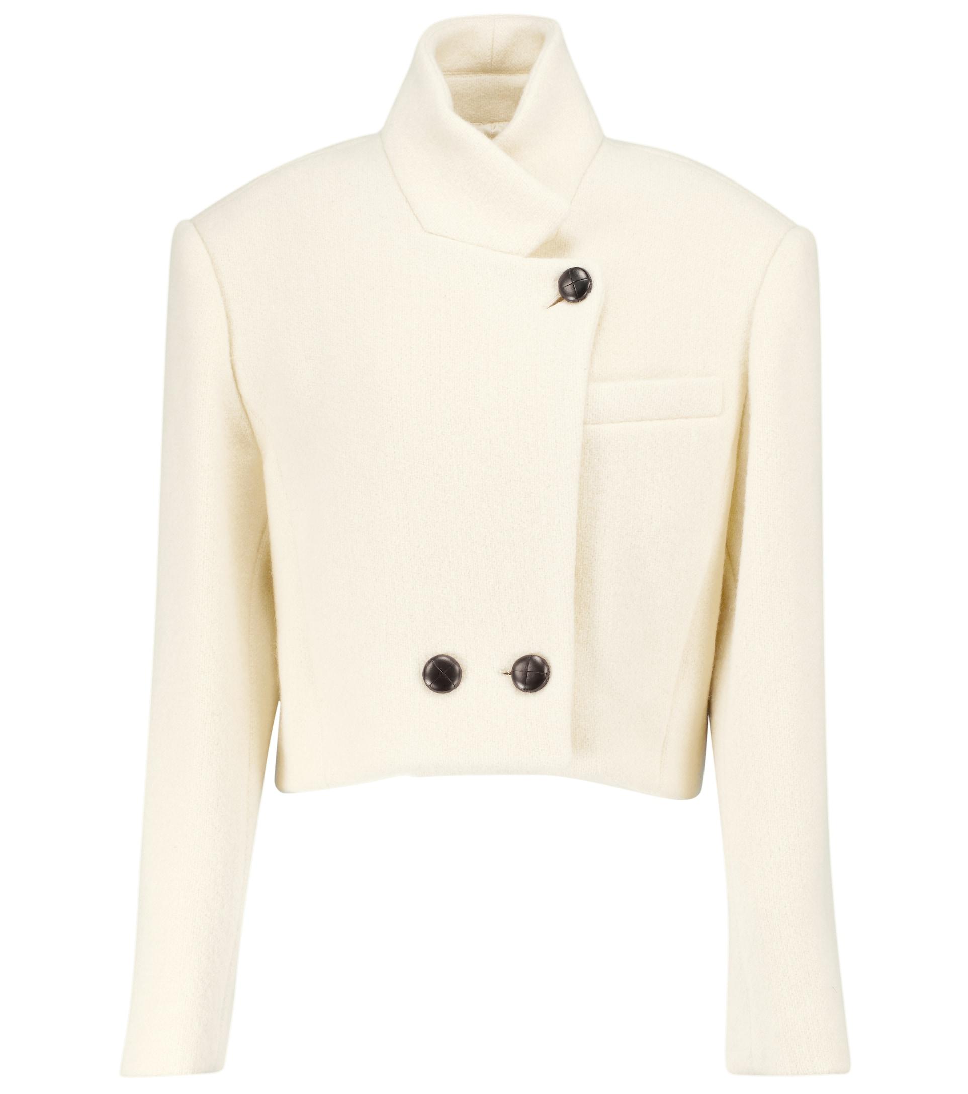 Isabel Marant Edna Cropped Wool Jacket in Natural | Lyst