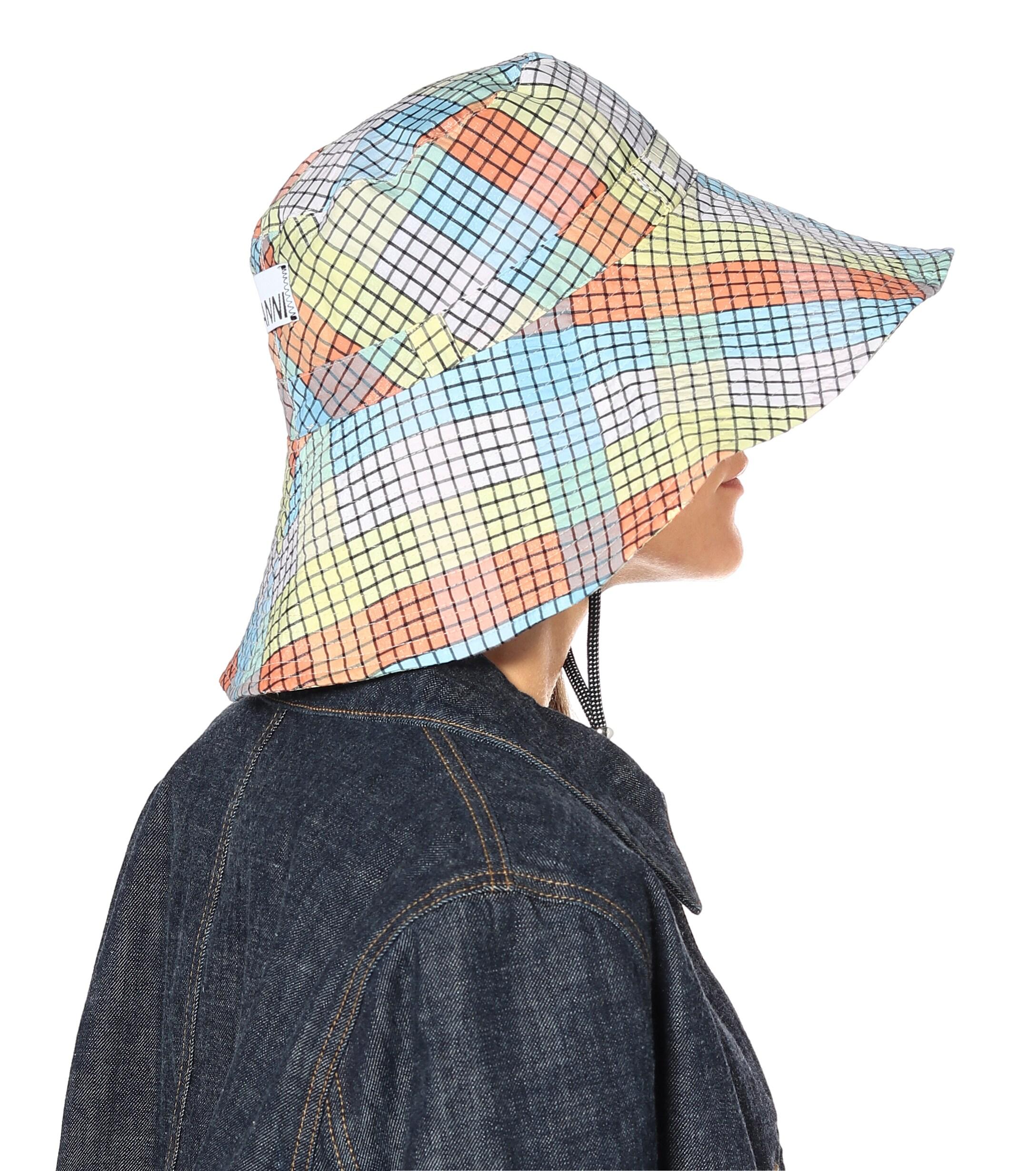 Ganni Cotton Seersucker Check Bucket 