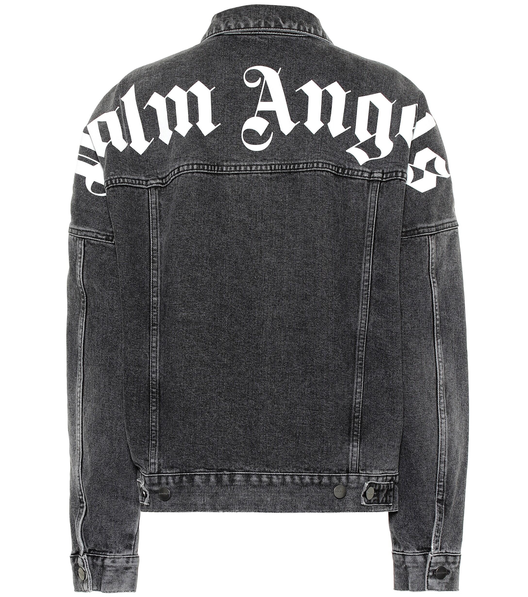 palm angels logo denim jacket