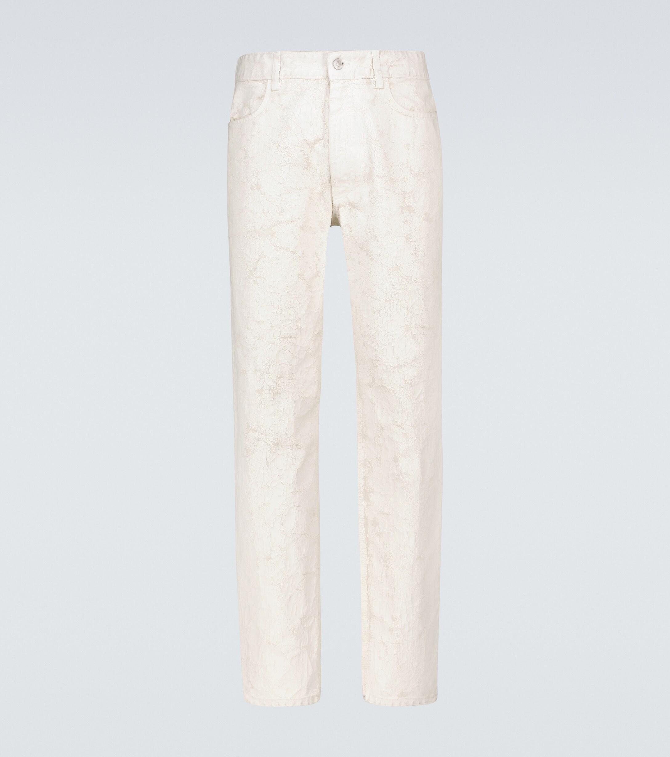 Givenchy Crackled Painted Jeans in White for Men | Lyst