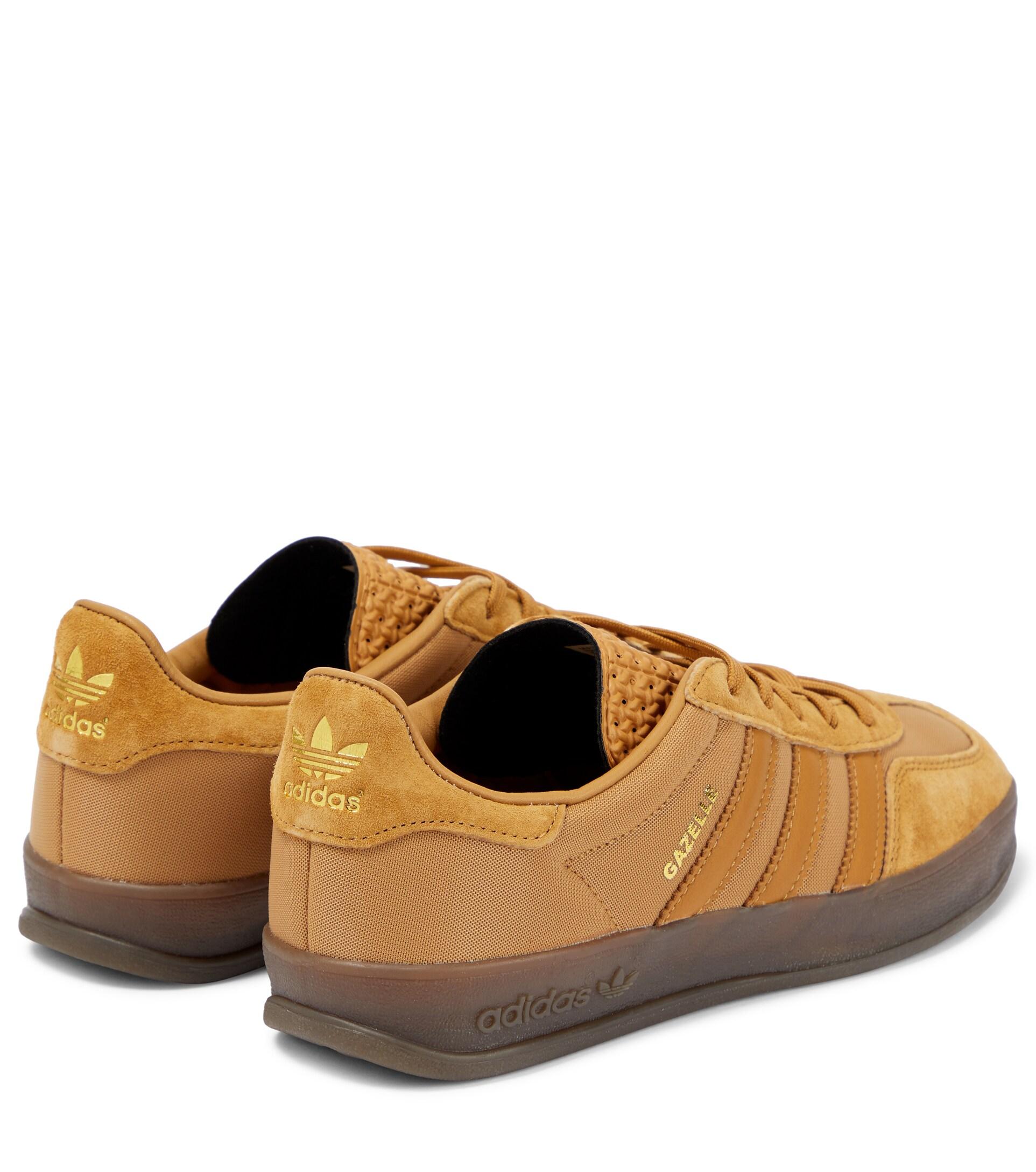 Generoso Desaparecido Temblar adidas Gazelle Indoor Suede-paneled Sneakers in Brown | Lyst