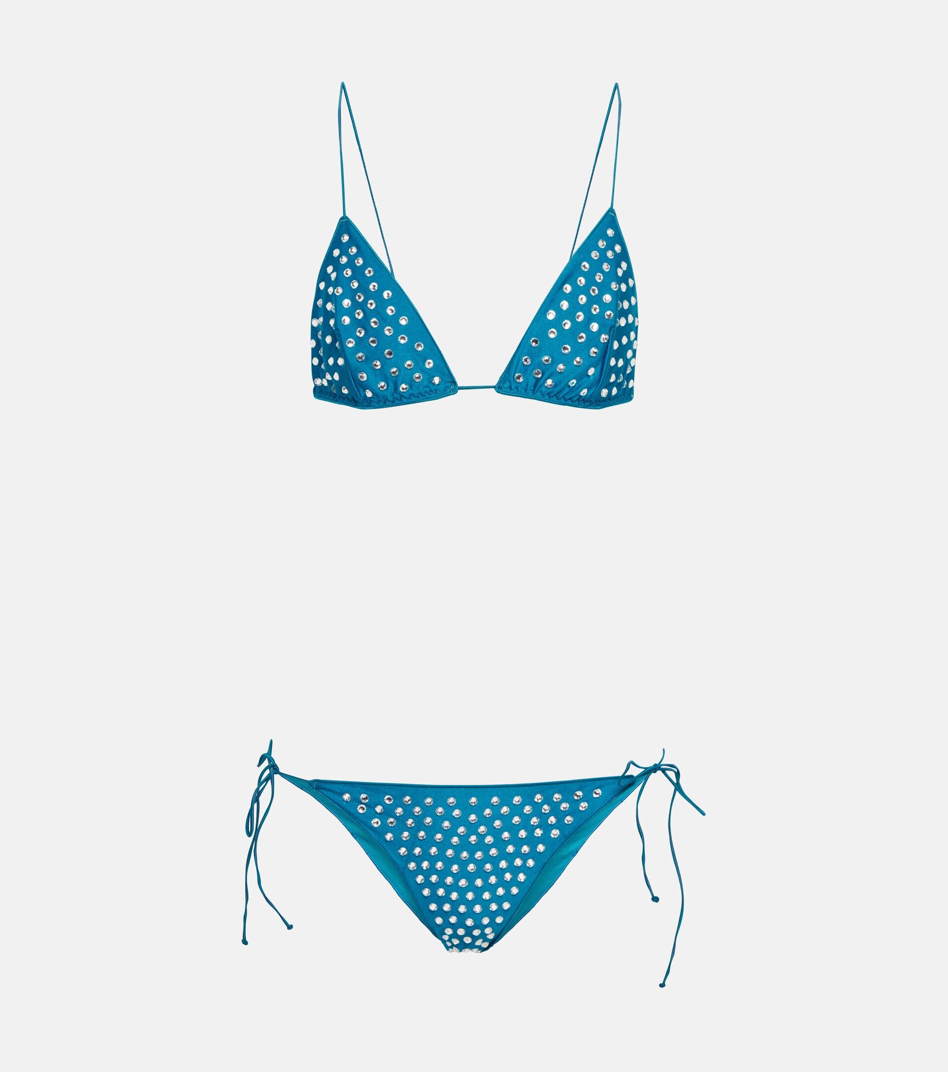 Oséree Oseree Gem Embellished Bikini Set in Blue | Lyst