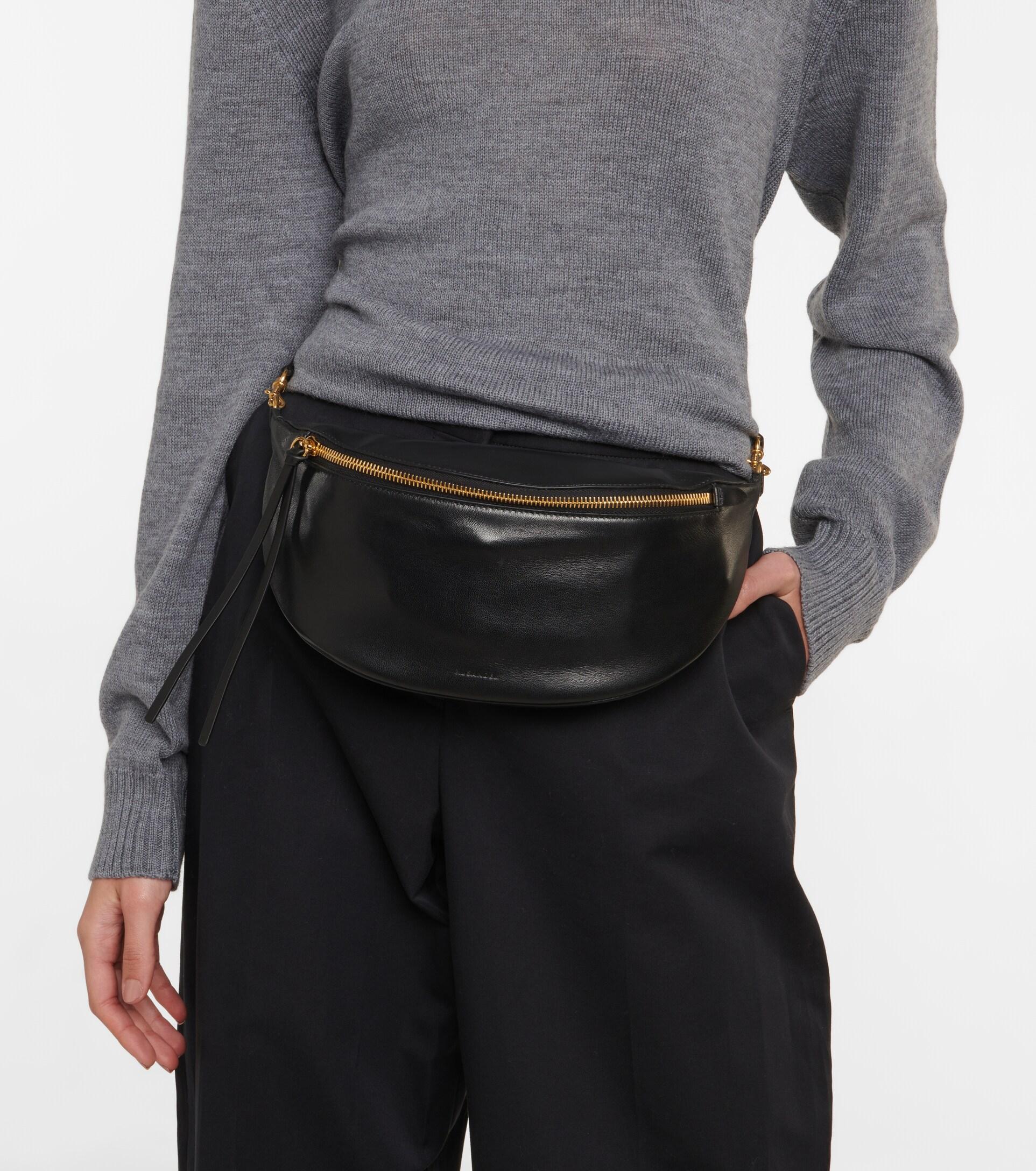 Jil Sander Small Leather Belt Bag in Black | Lyst
