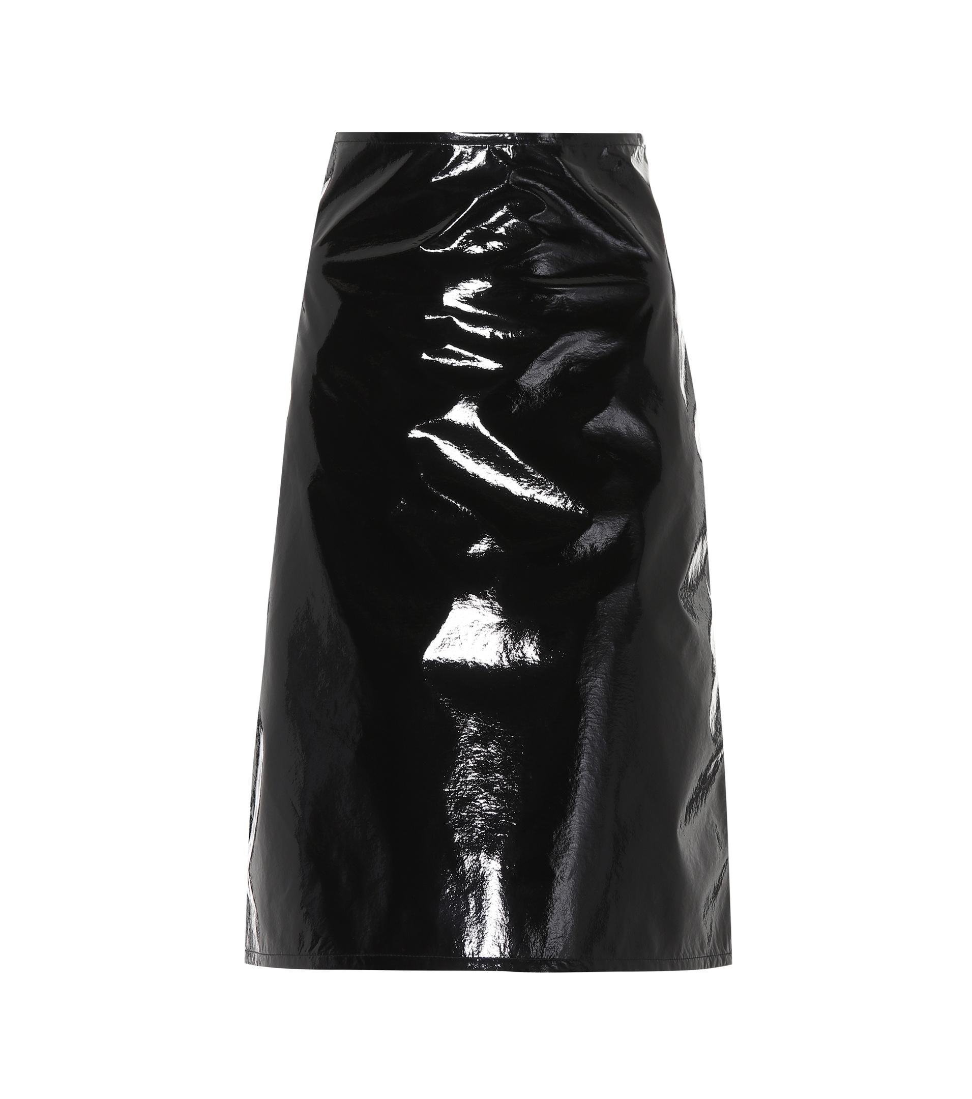 Helmut Lang Faux Leather Skirt in Black - Lyst
