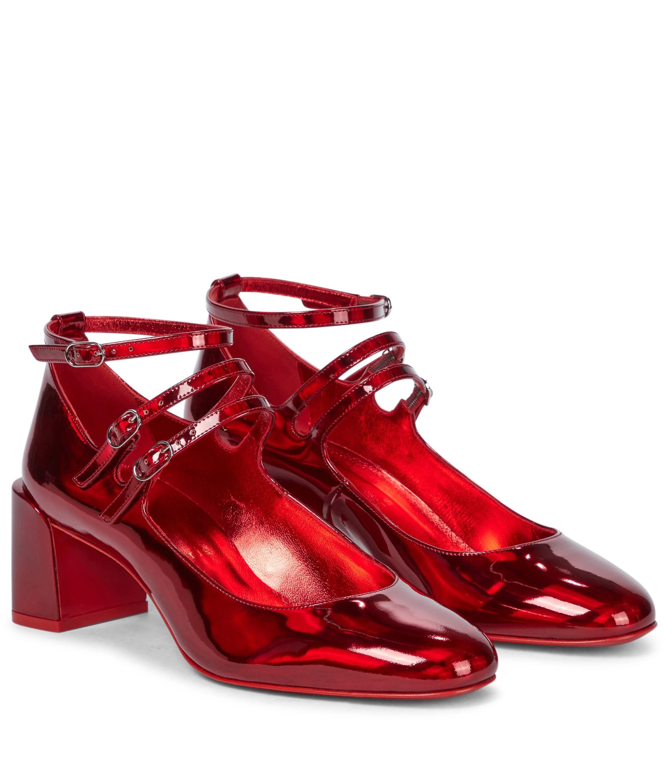 Christian Louboutin Vernica 55 Leather Mary Jane Pumps in Red | Lyst