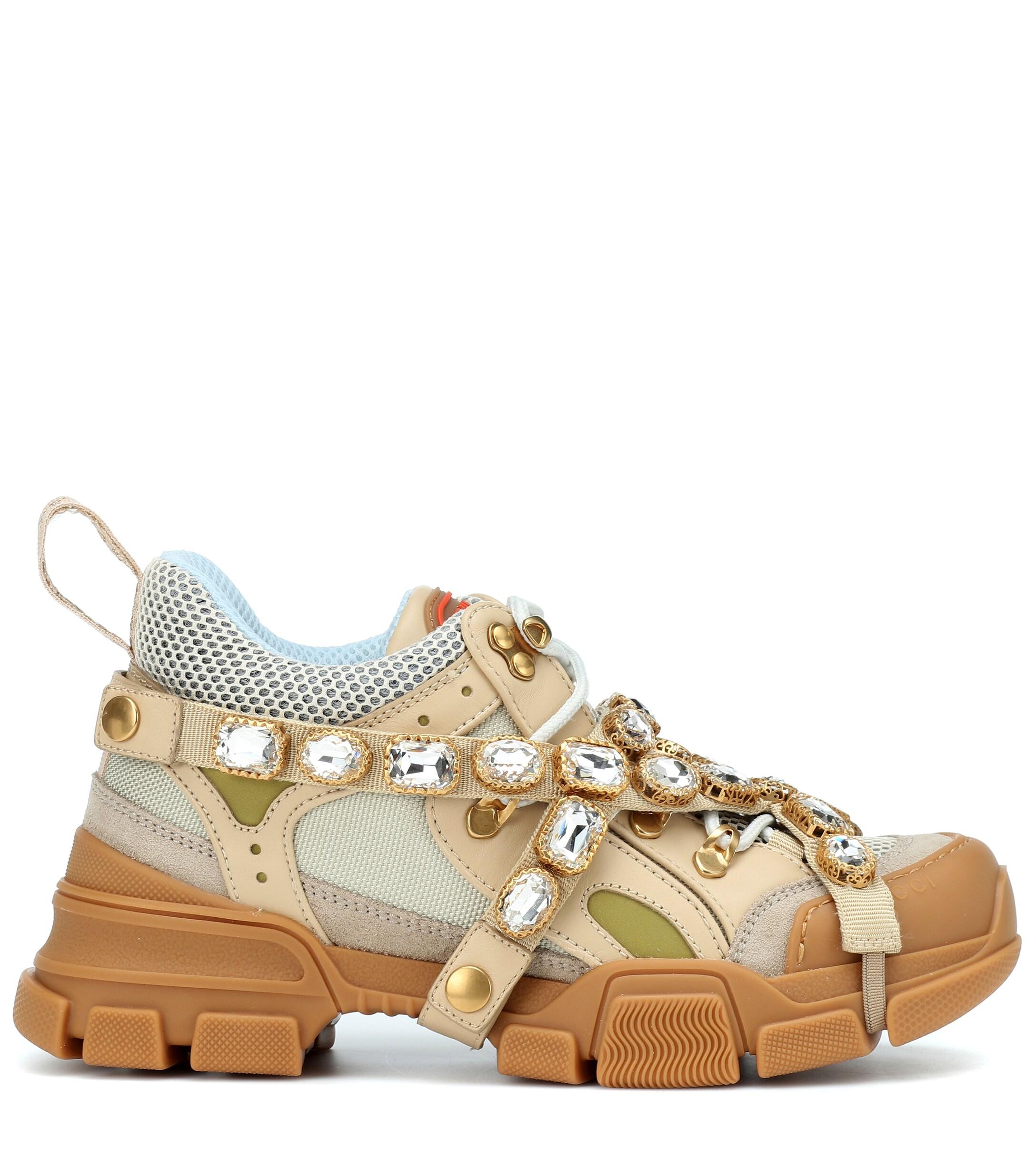 gucci flashtrek sneakers with removable crystals