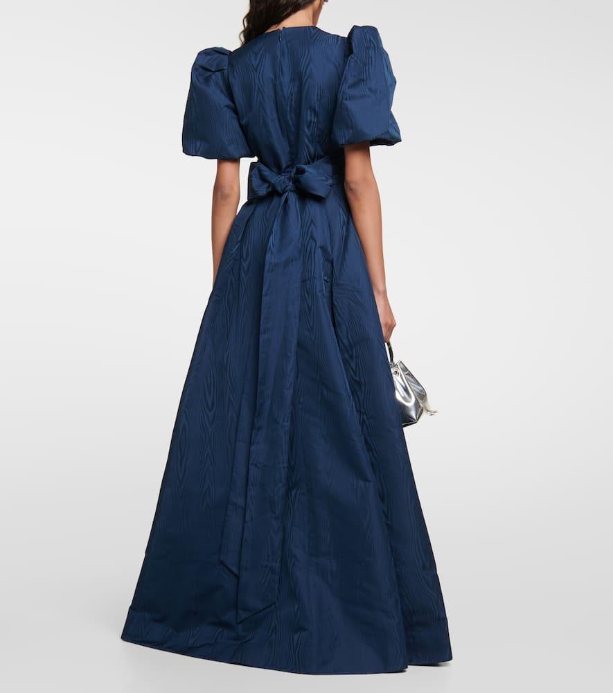 関税込【REBECCA VALLANCE】Amery embellished puff-sleeve gown Amery embellished puff-sleeve gown in blue - Rebecca