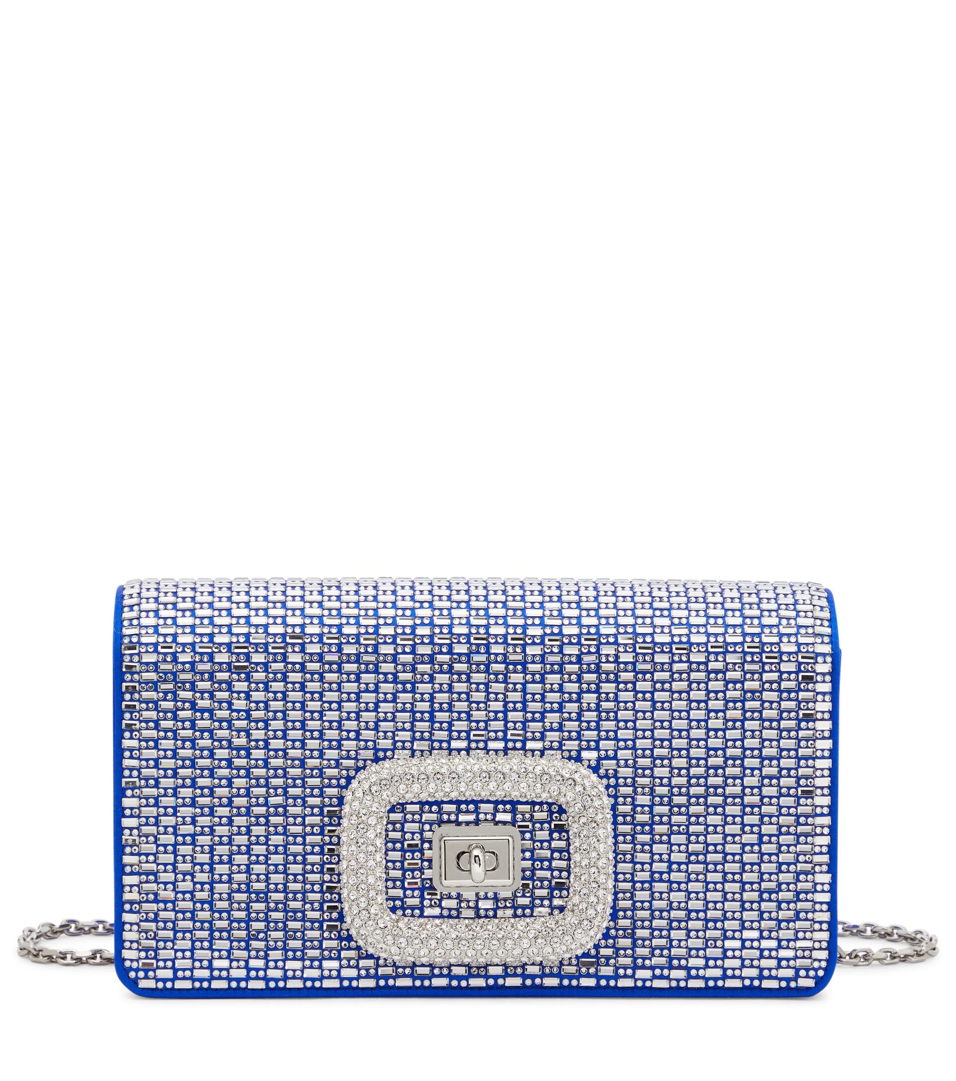 Roger Vivier Viv Choc Embellished Shoulder Bag In Blue Lyst