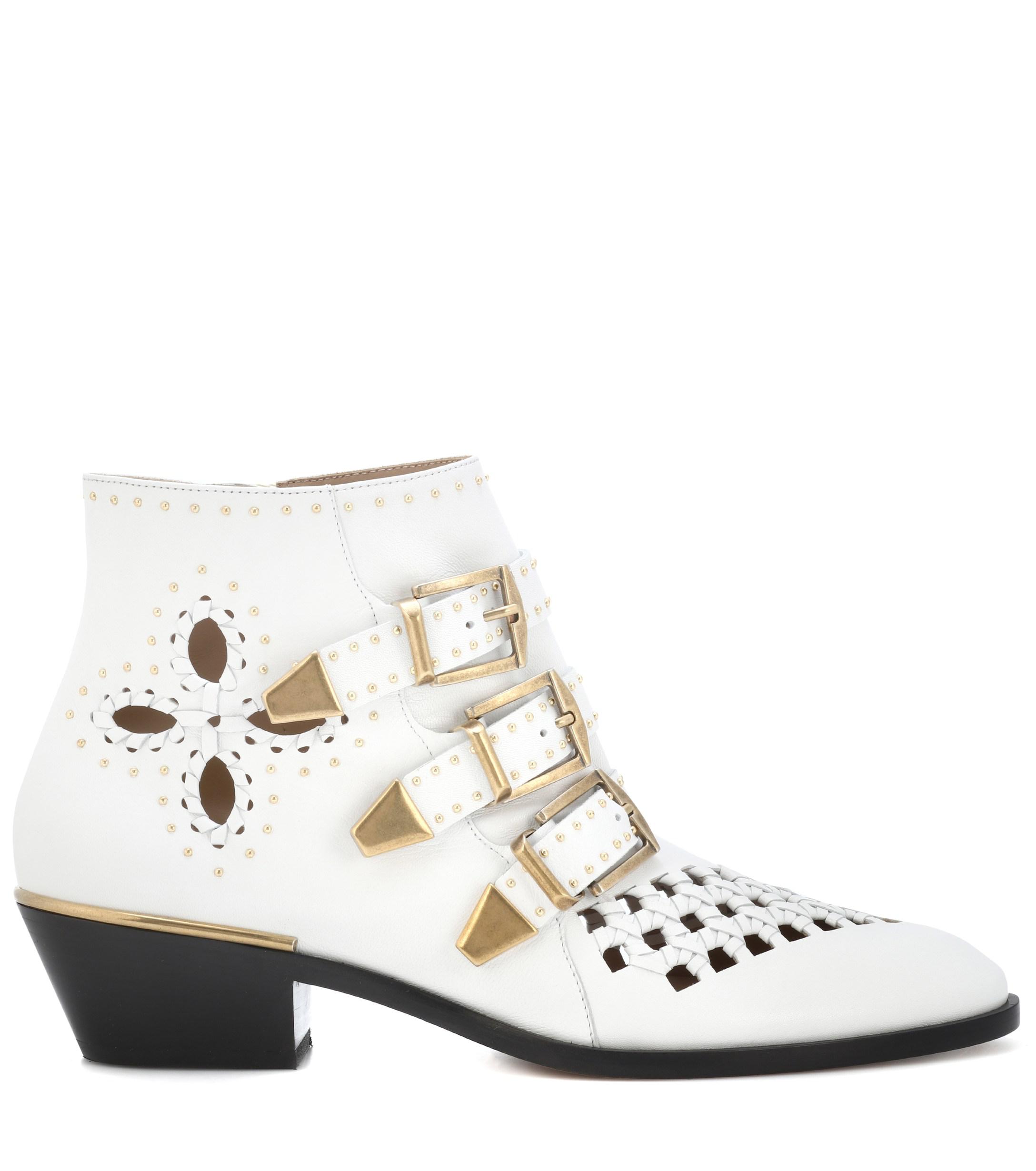 chloe white boots