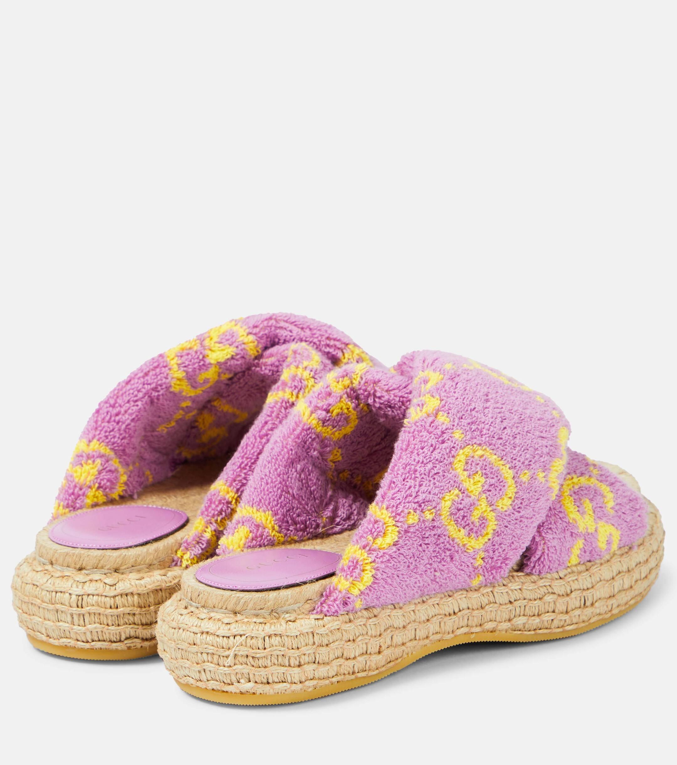 Pink Gucci Espadrille Mule Gucci Gg Sponge Sandals In Pink Lyst UK