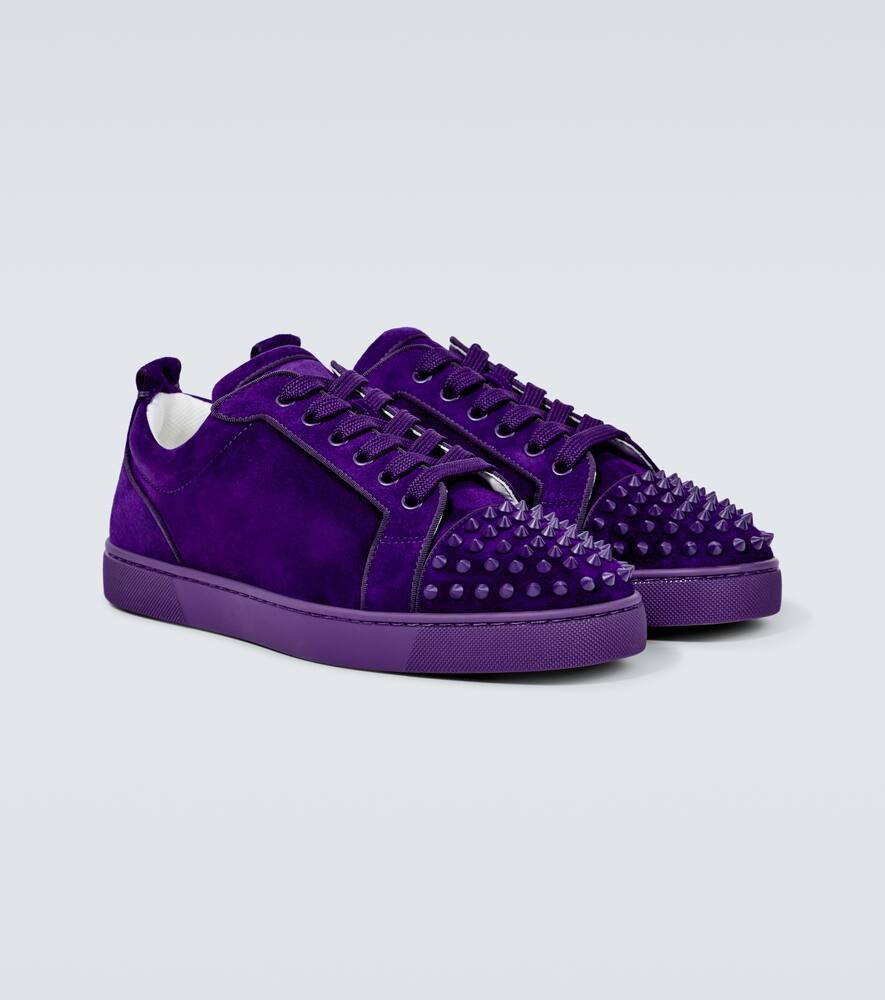 Christian Louboutin スパイクスタッズローファー パープル Christian Louboutin Purple Suede Casual Shoes for Men for