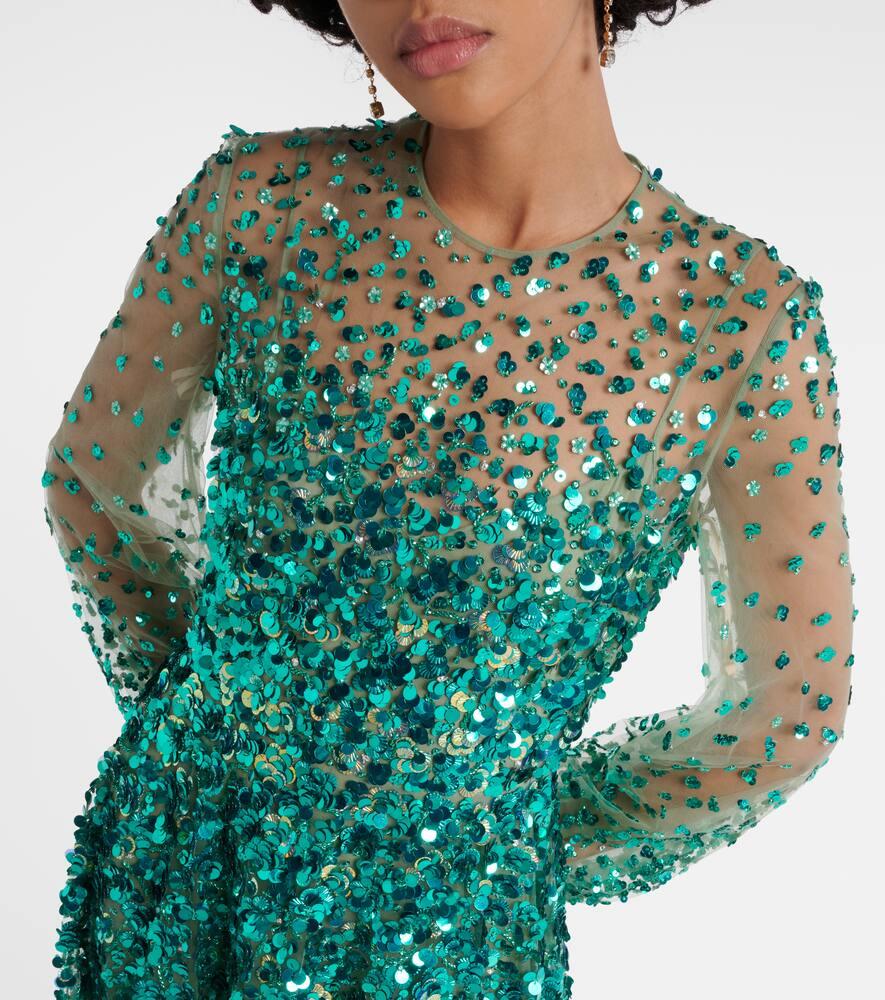 Valentino Embellished Tulle Gown in Green | Lyst