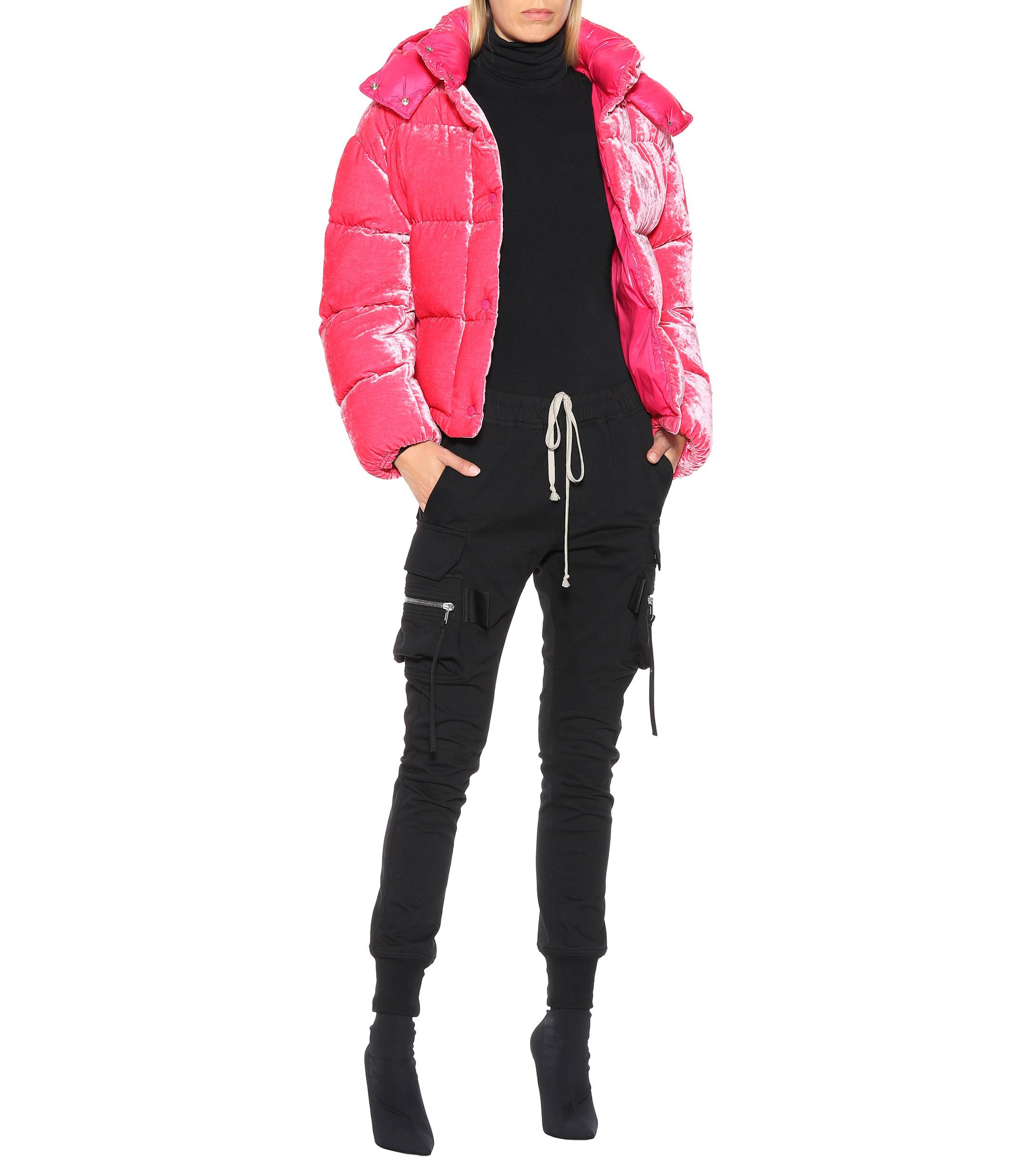 moncler velvet puffer jacket