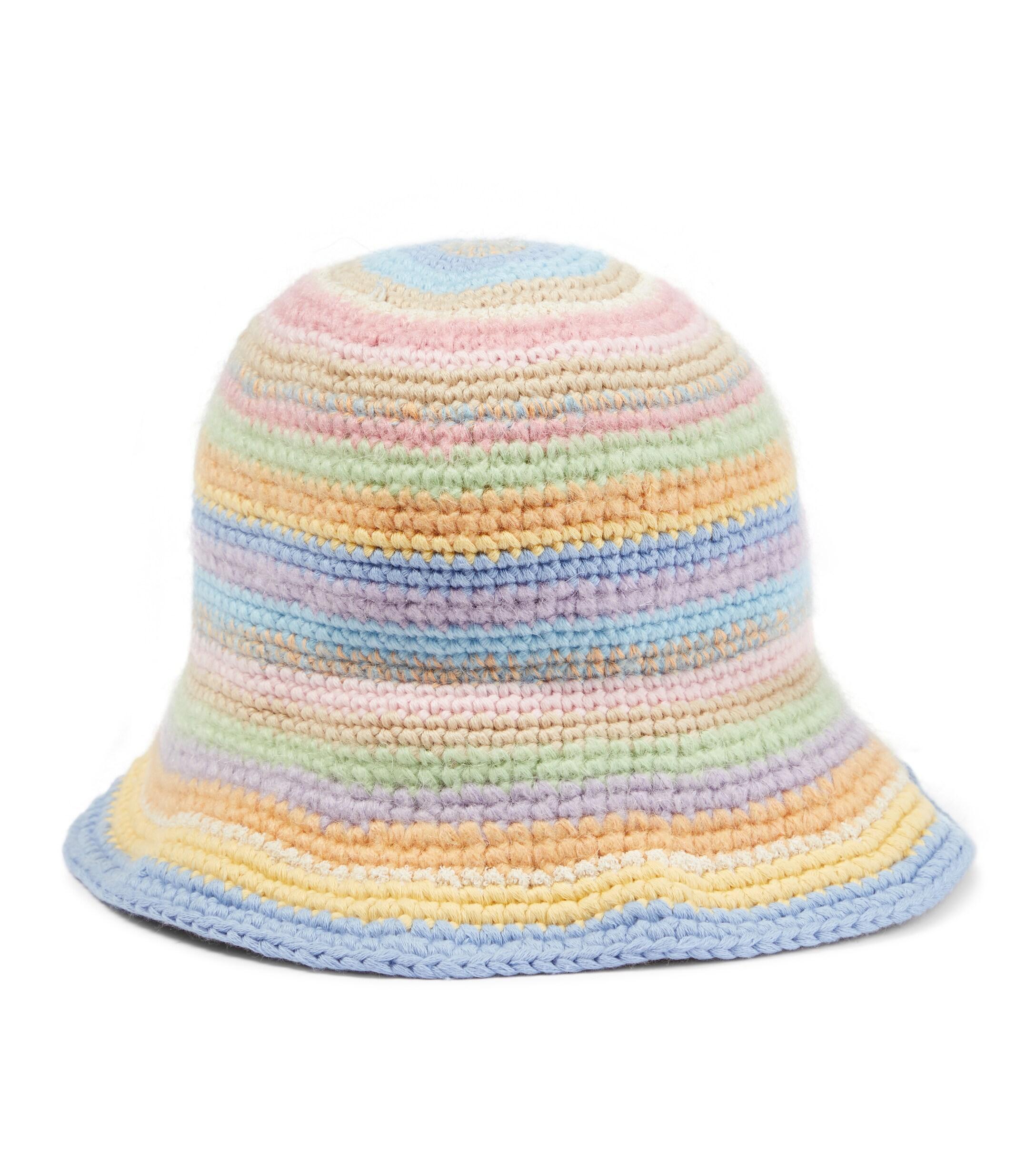 Acne Studios Striped Crochet Bucket Hat 