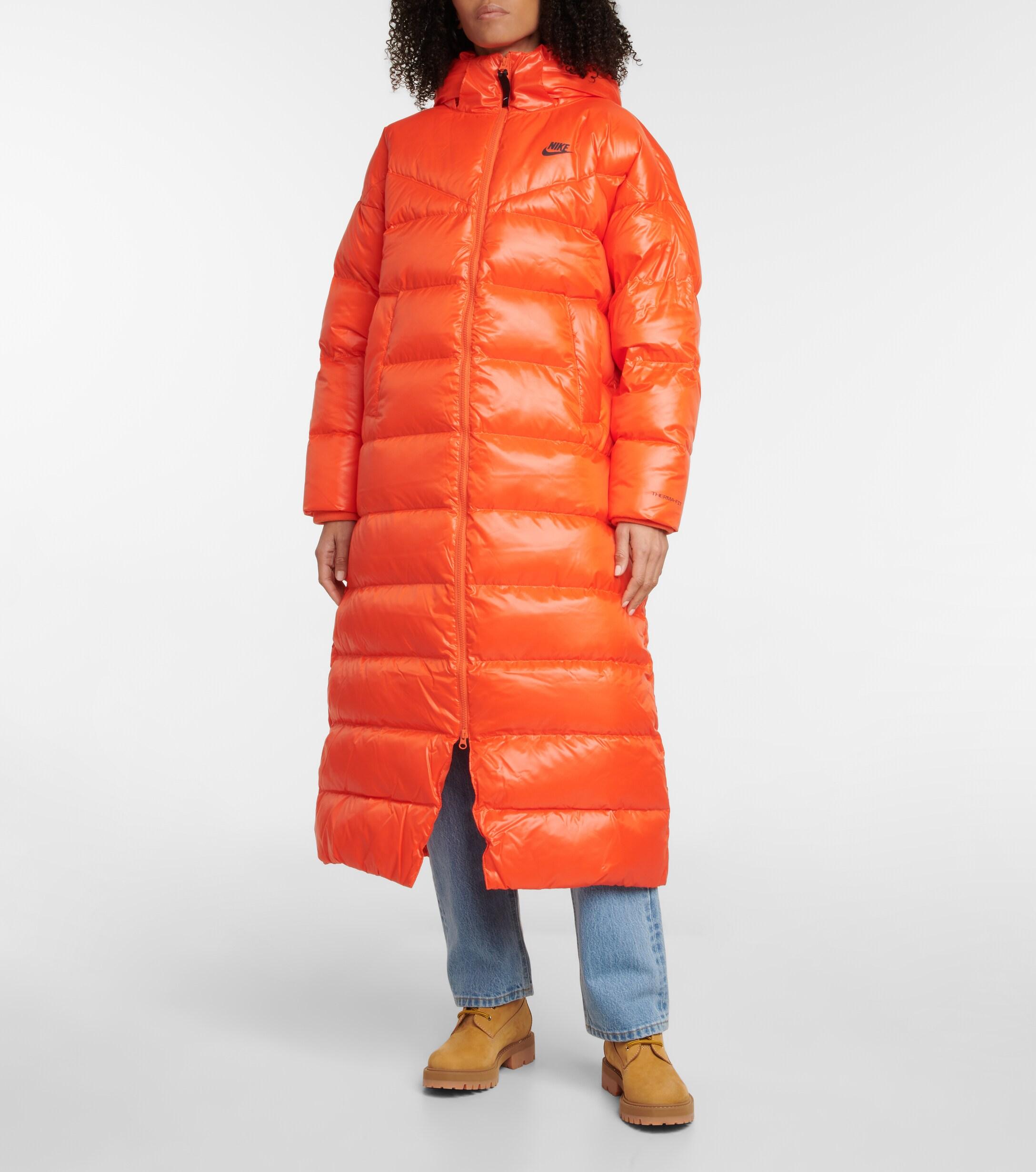 Nike Therma-fit Down Coat in Orange | Lyst