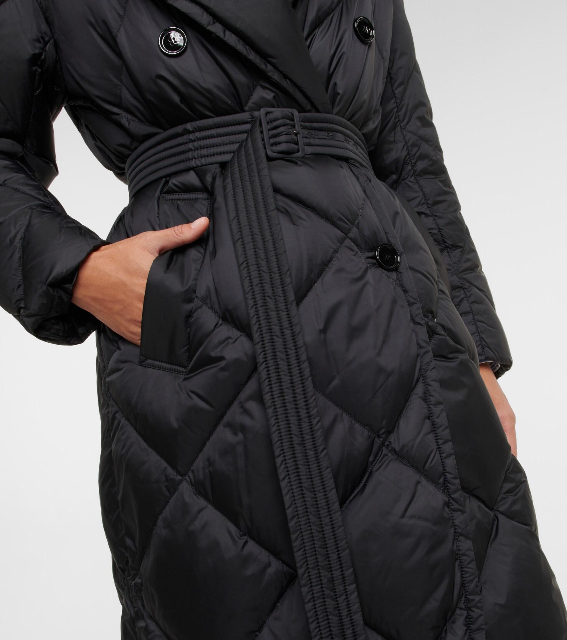 Max Mara The Cube Double-breasted Down Coat in Black | Lyst