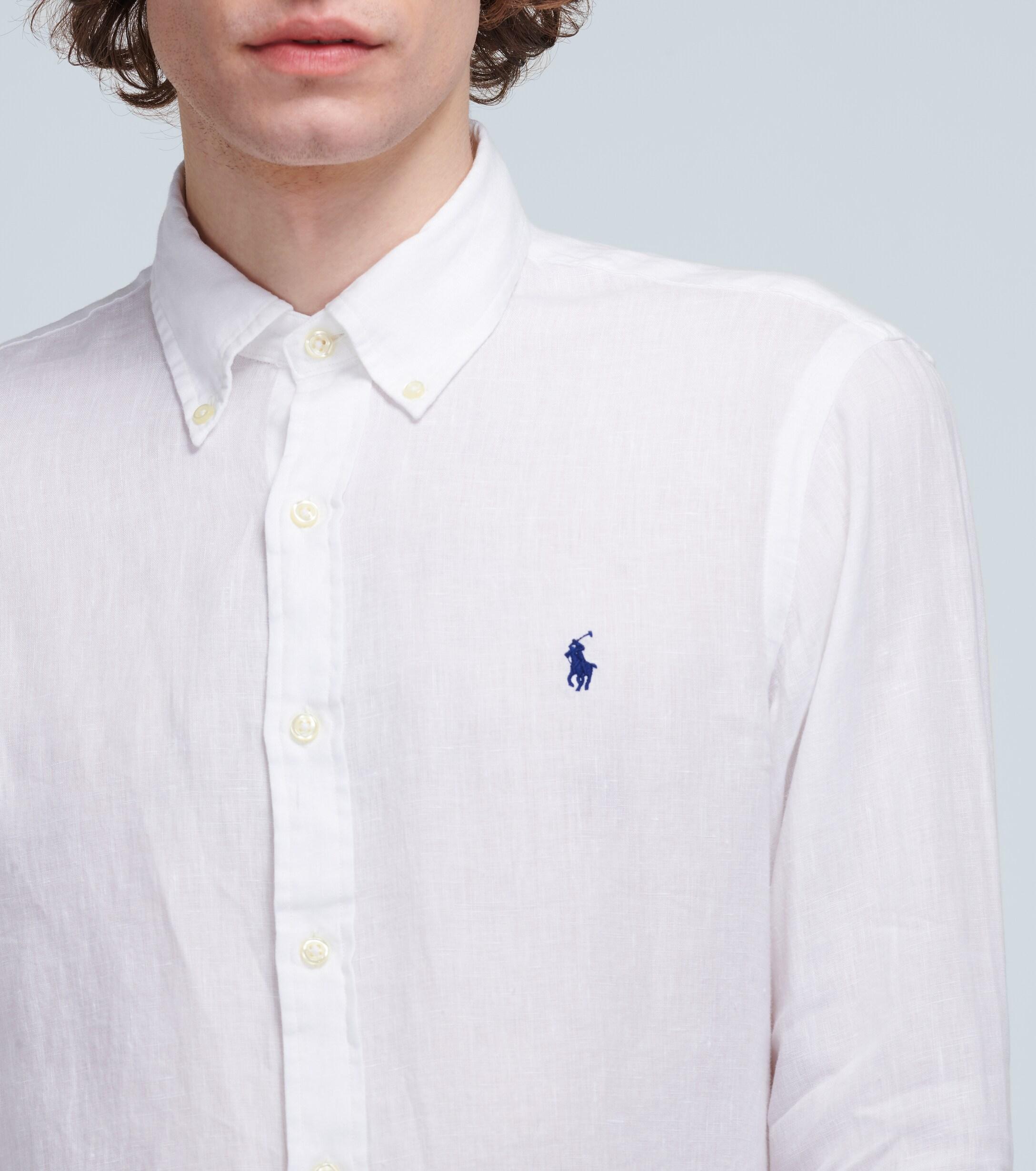Polo Ralph Lauren Slim-fit Linen Shirt in White for Men | Lyst