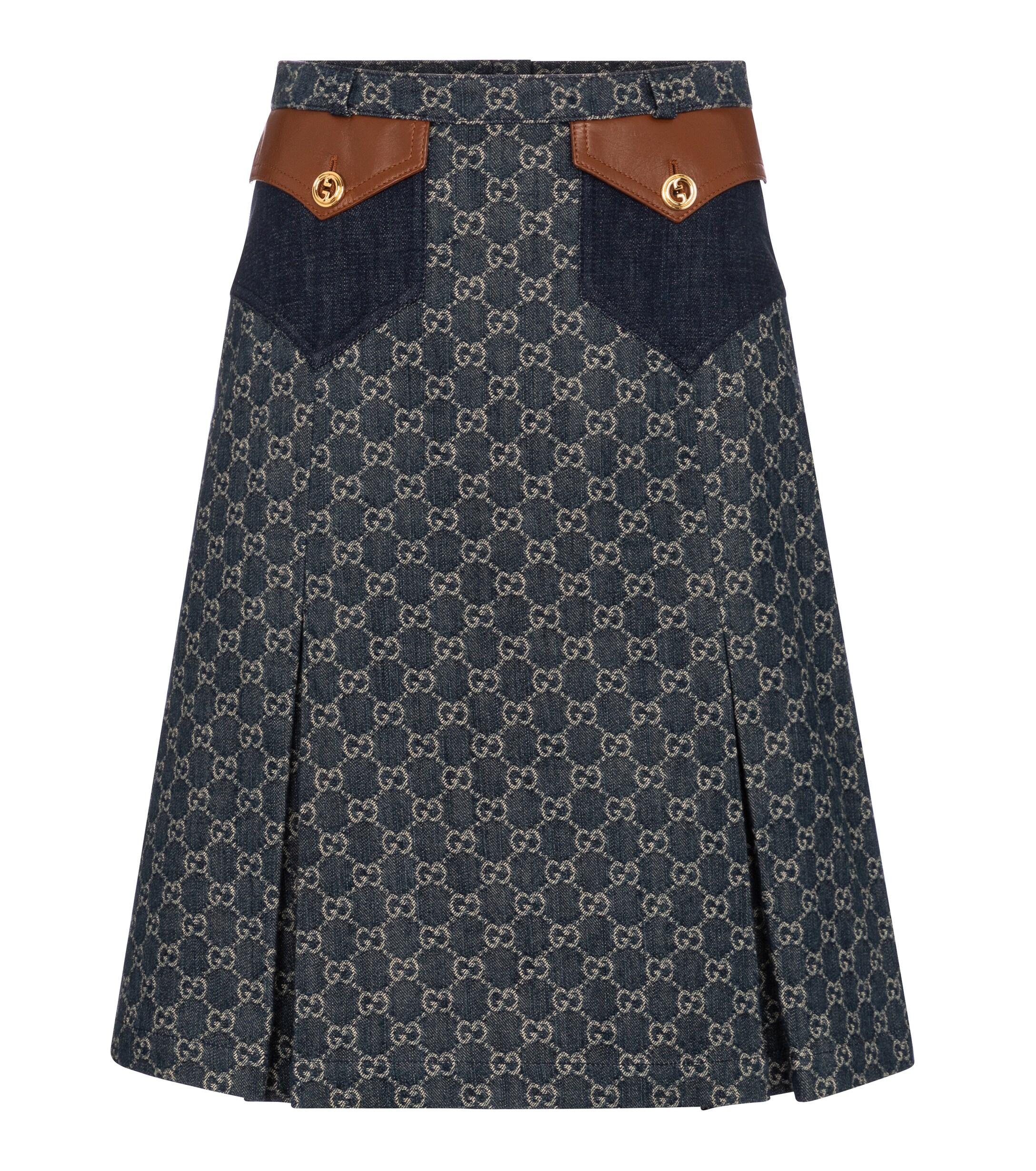 gucci denim midi skirt