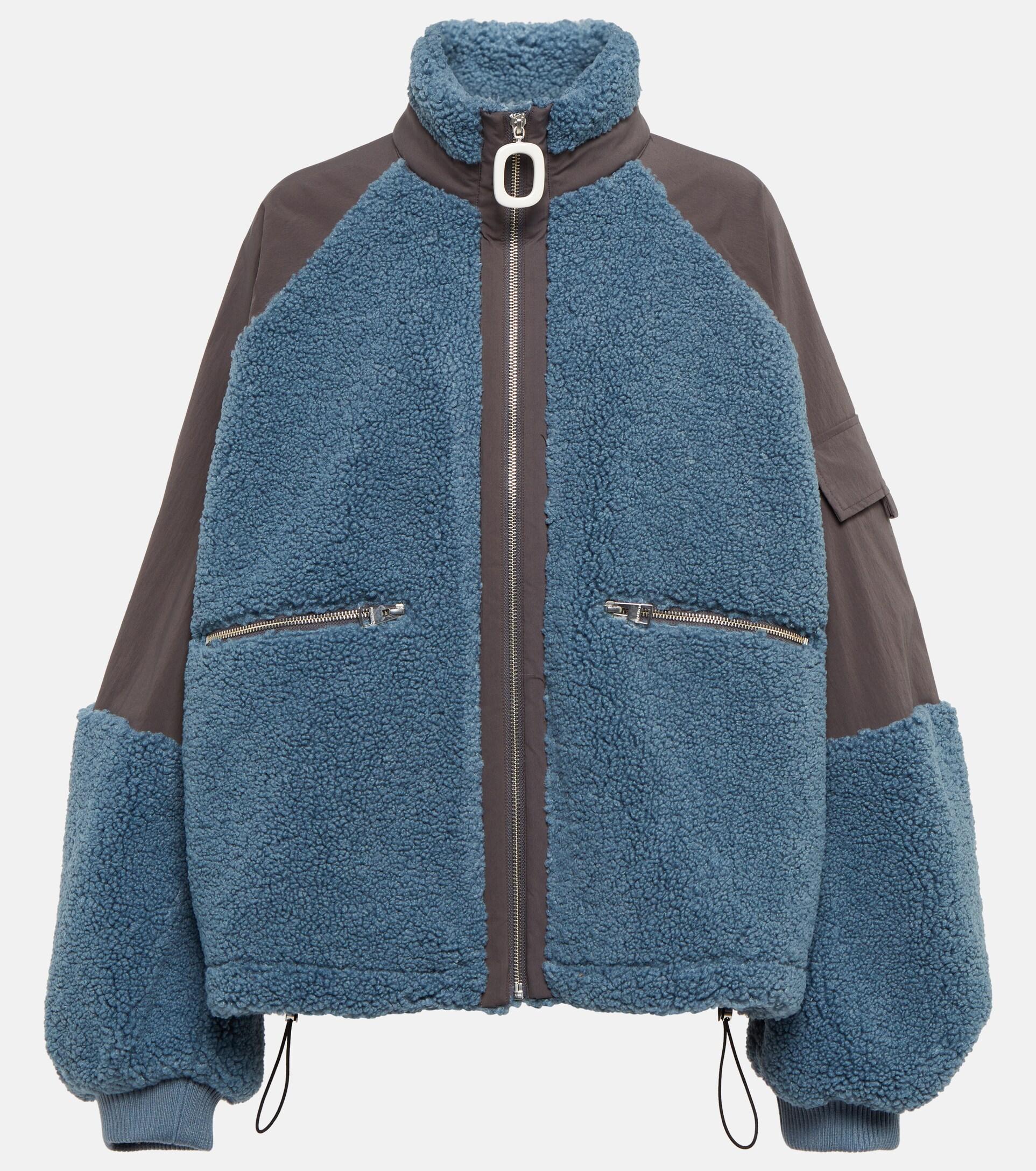 JW Anderson Oversized Fleece Track Jacket in Blue | Lyst