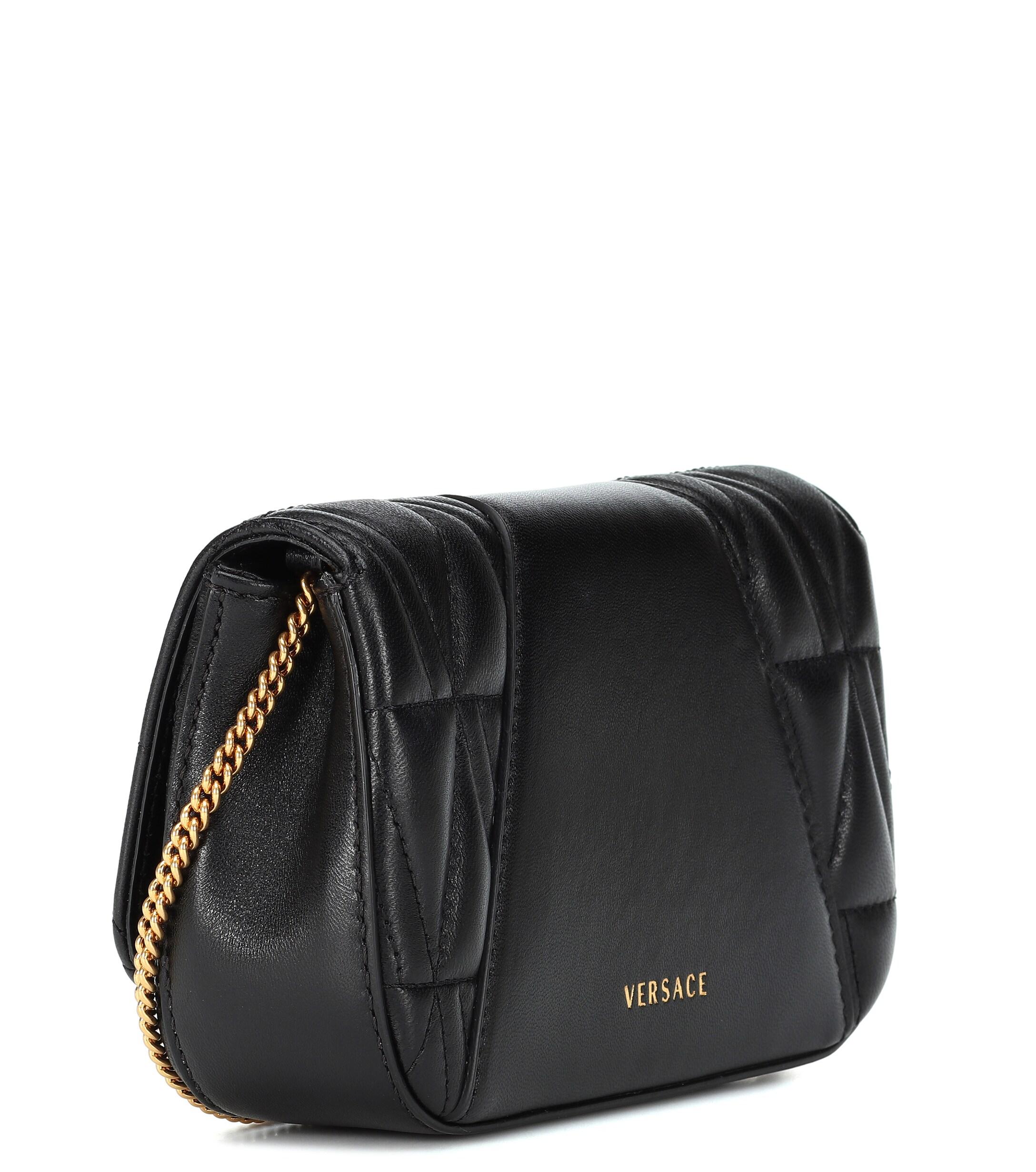 Versace Virtus Quiltedleather Shoulder Bag in Black Lyst