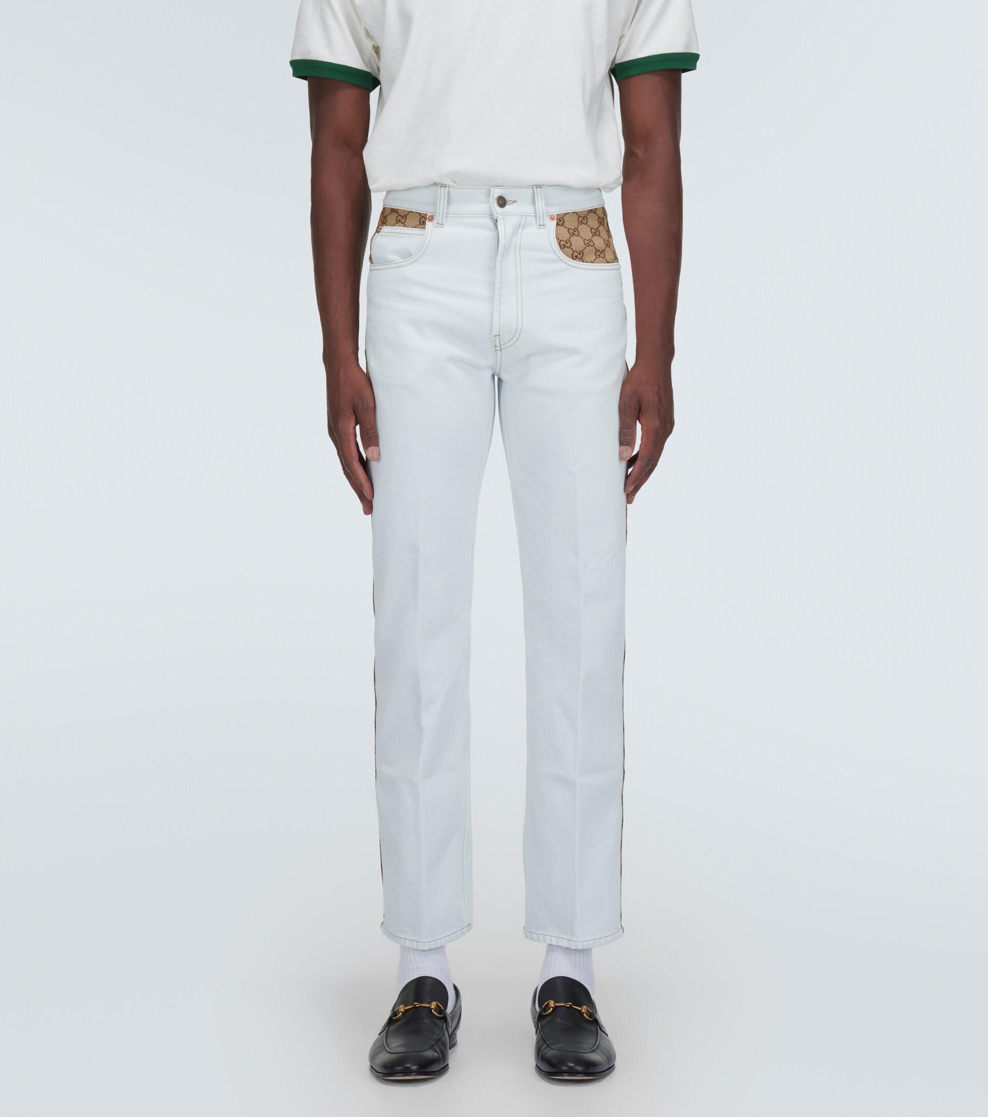 Jumbo GG High Rise Straight Jeans in Multicoloured - Gucci
