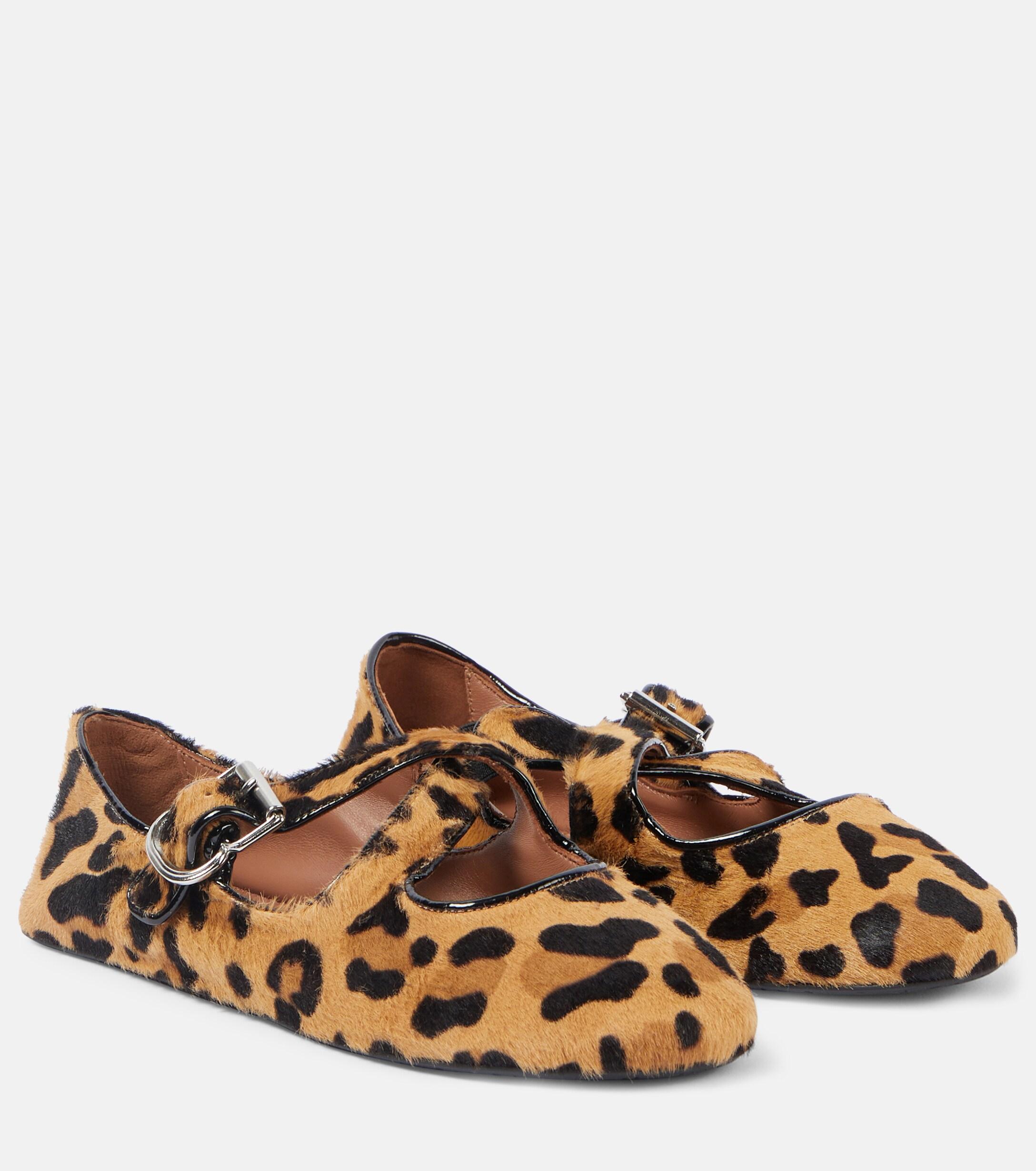 Alaia Leopard print Ballet Flats in Brown Lyst UK