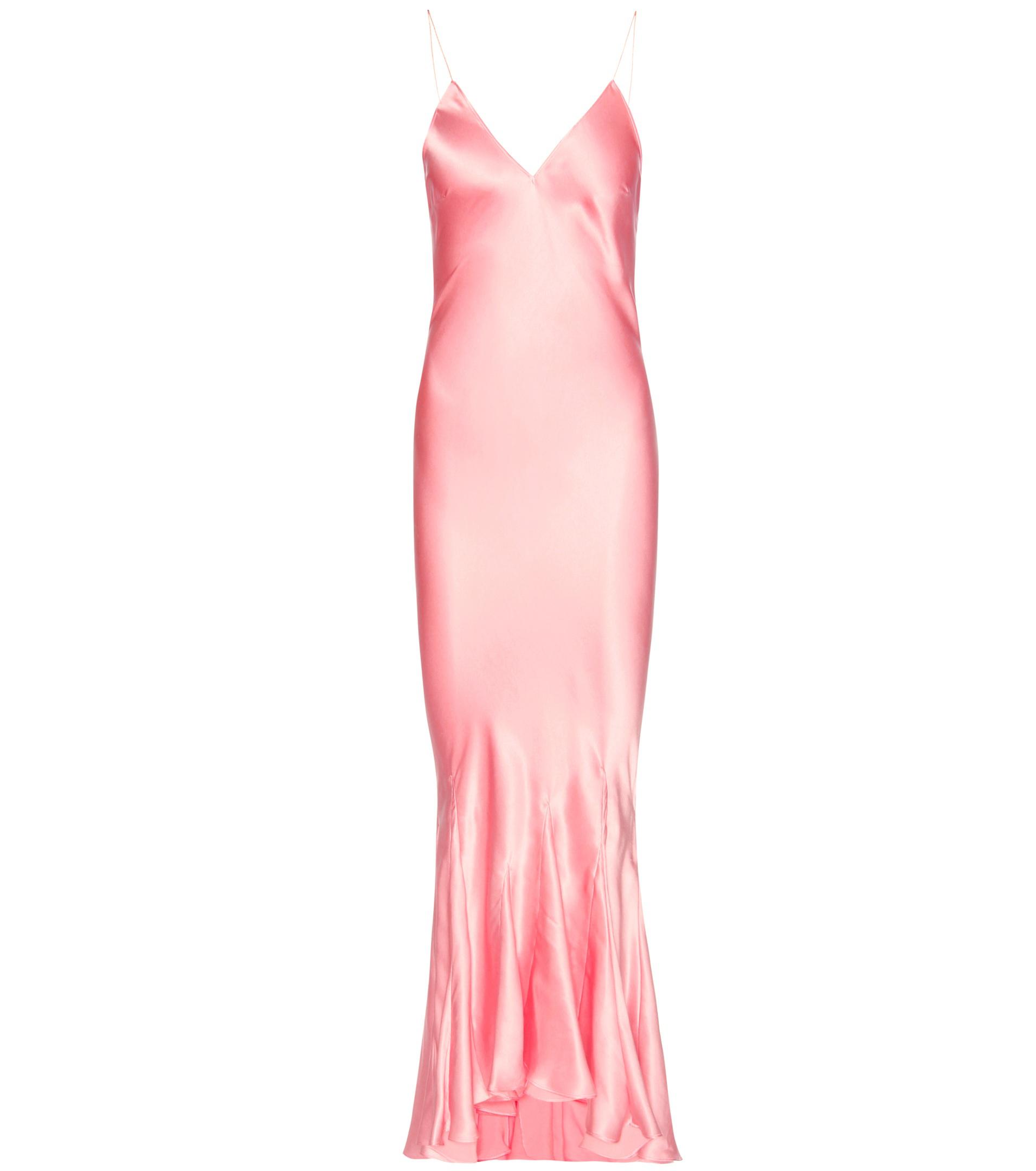 pink silk slip