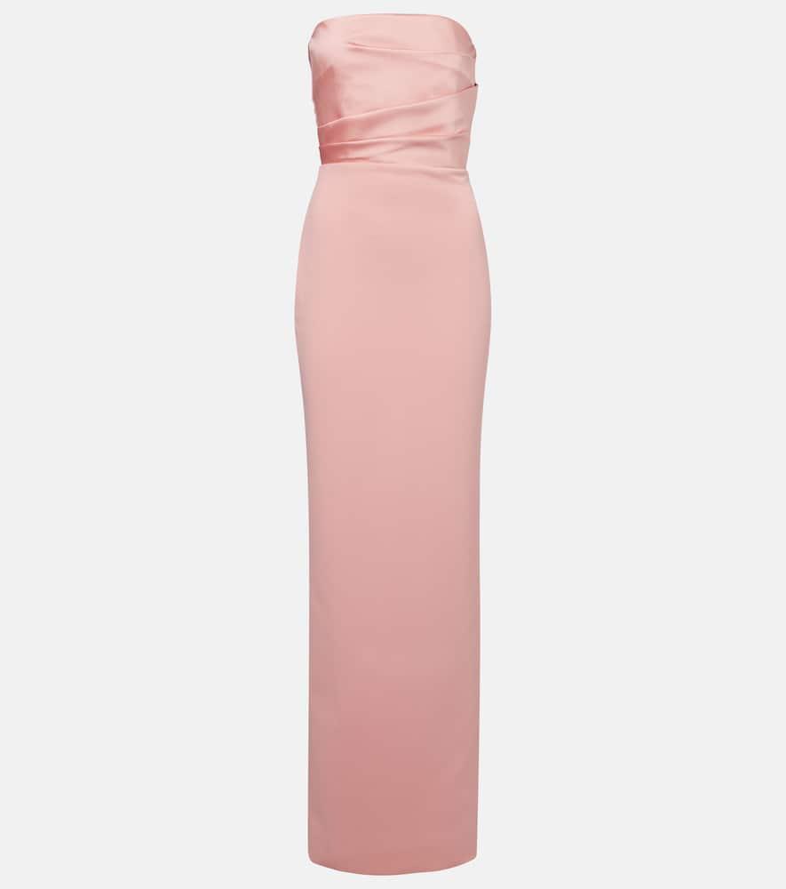 ワンピースその他 SOLACE LONDON Women Dresses OS43001 PUPIN PINK SOLACE LONDON Zaya one-sleeve belted crepe gown | NET-A-PORTER