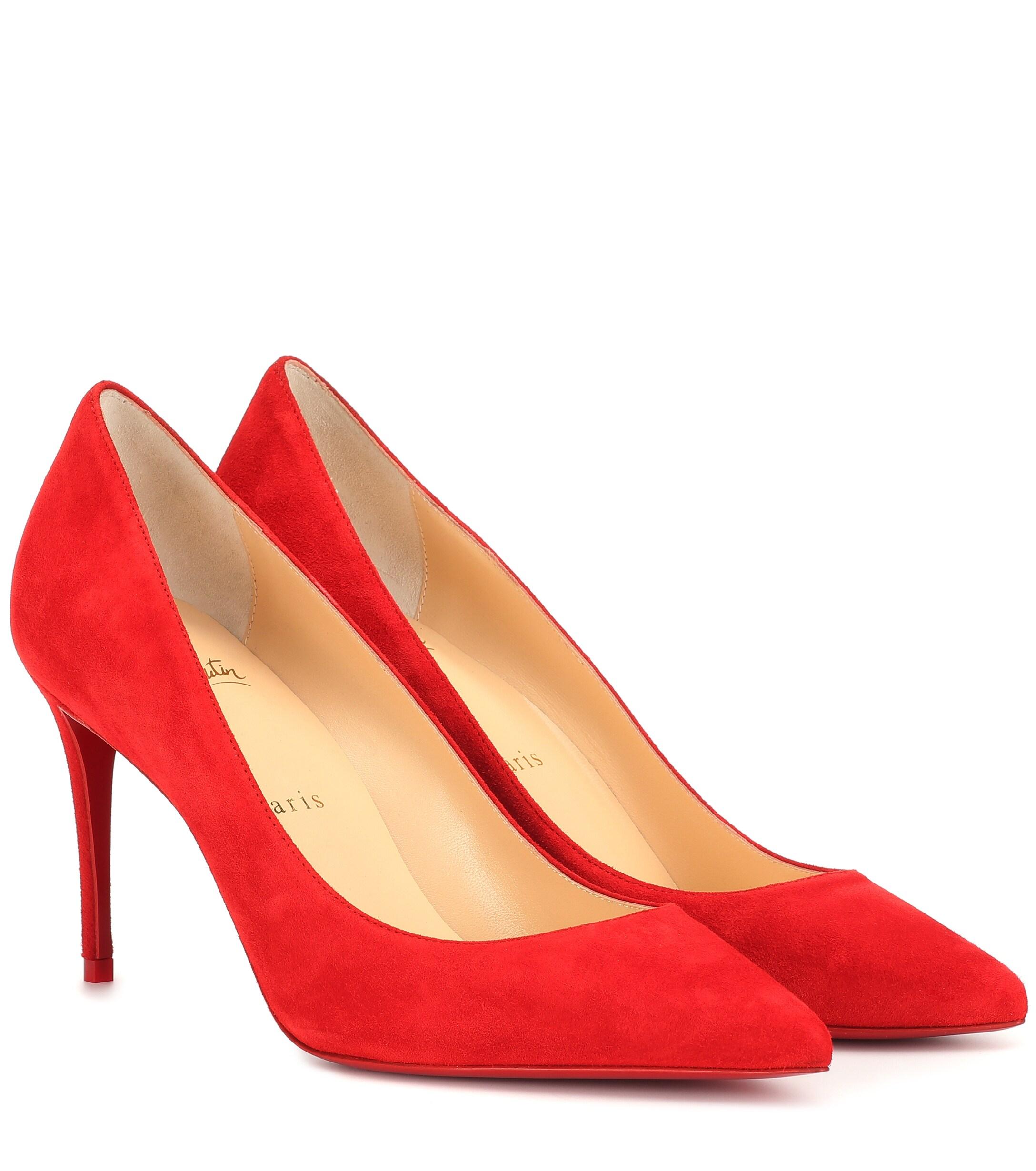 Christian Louboutin Kate 85 Suede Pumps in Red - Lyst