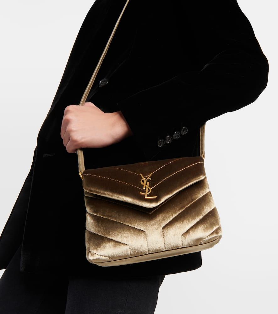Saint Laurent Loulou Toy Velvet Shoulder Bag in Brown Lyst