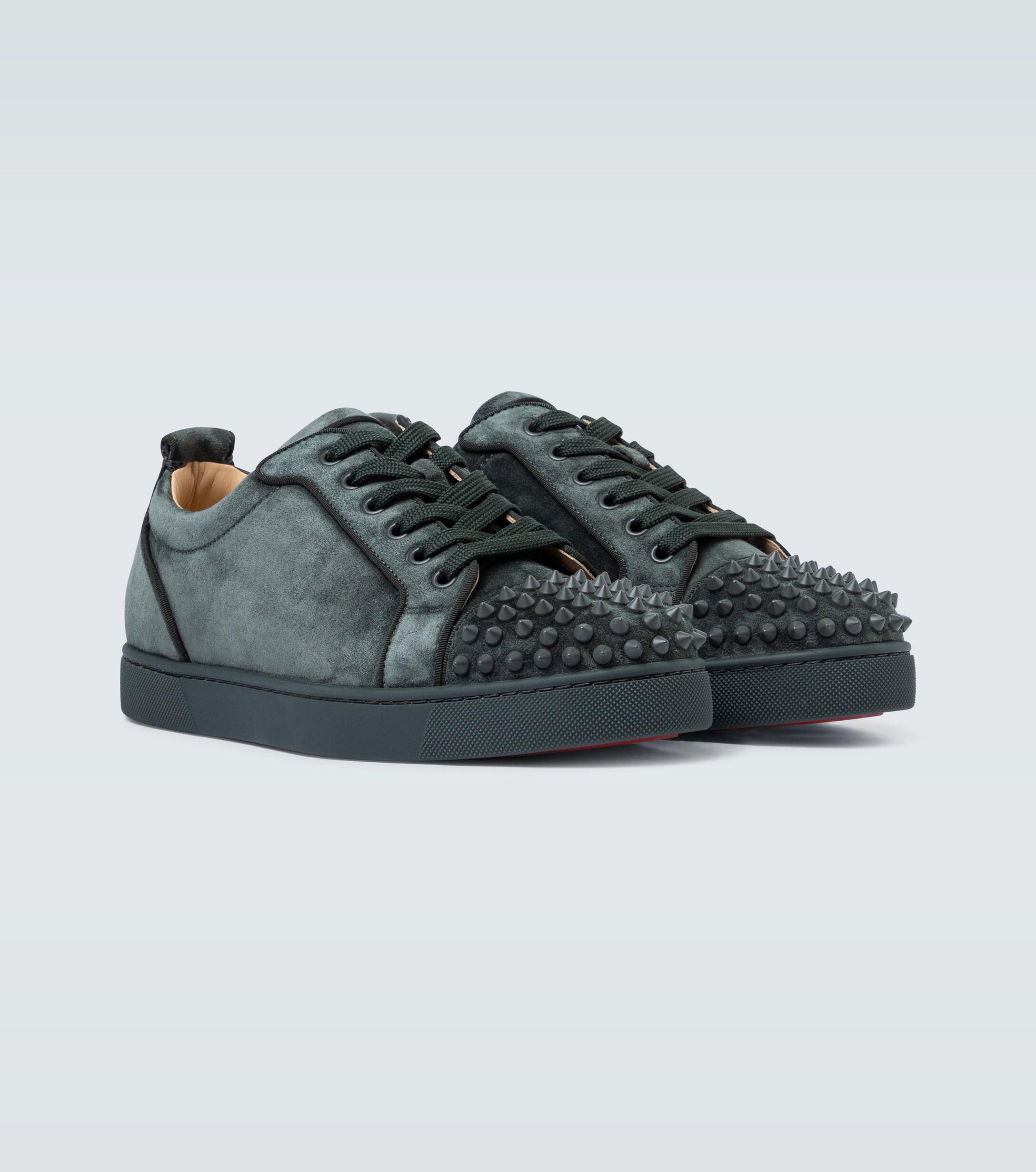 Christian Louboutin Suede Louis Junior Spikes Orlato in Grey (Gray) for Men  | Lyst