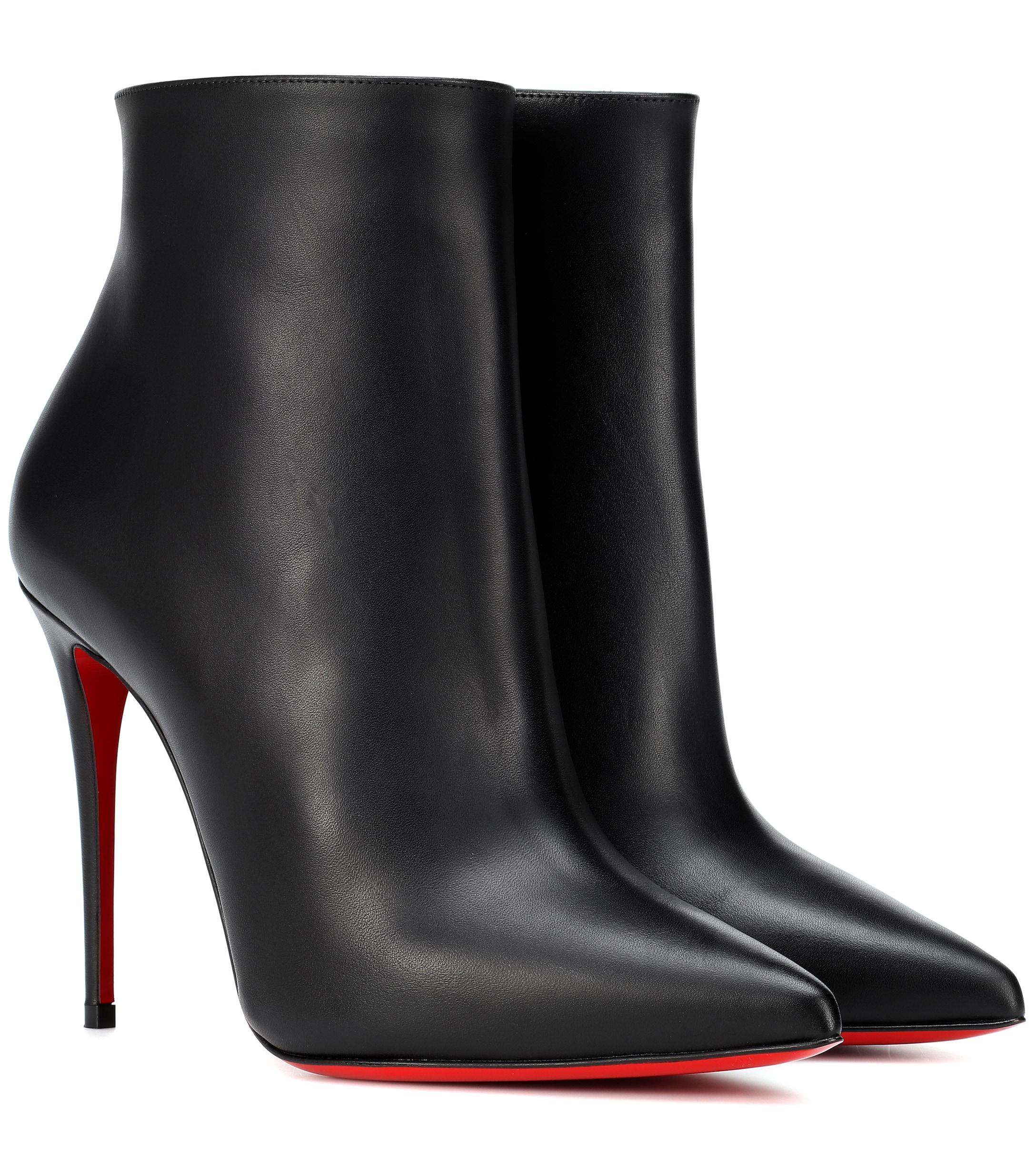 Christian Louboutin So Kate 100 Black Leather Booties - Save 25% - Lyst
