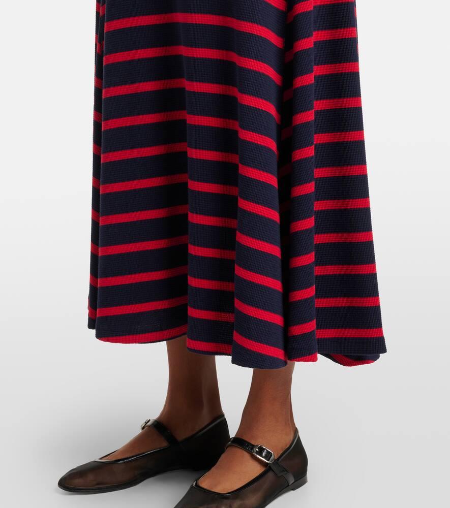 Polo Ralph Lauren Striped Knitted Maxi Dress in Purple | Lyst