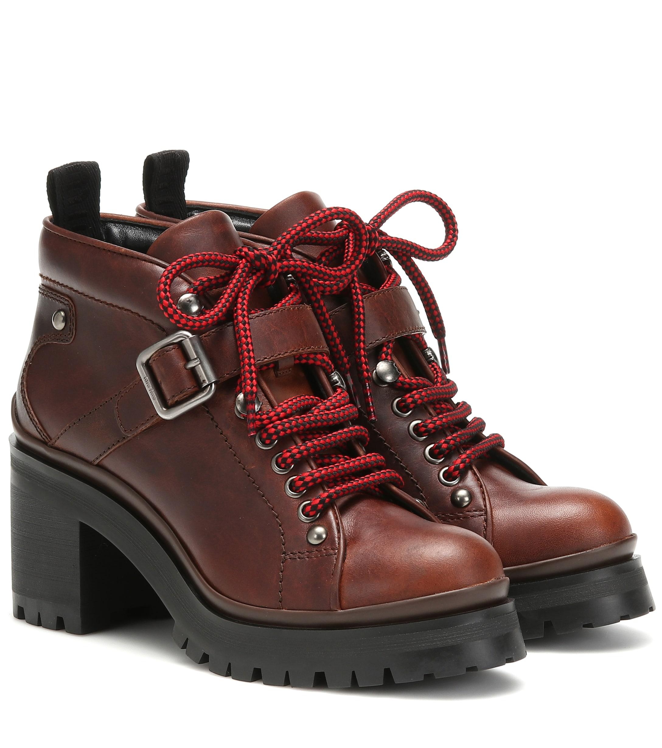 miu miu lace up ankle boots