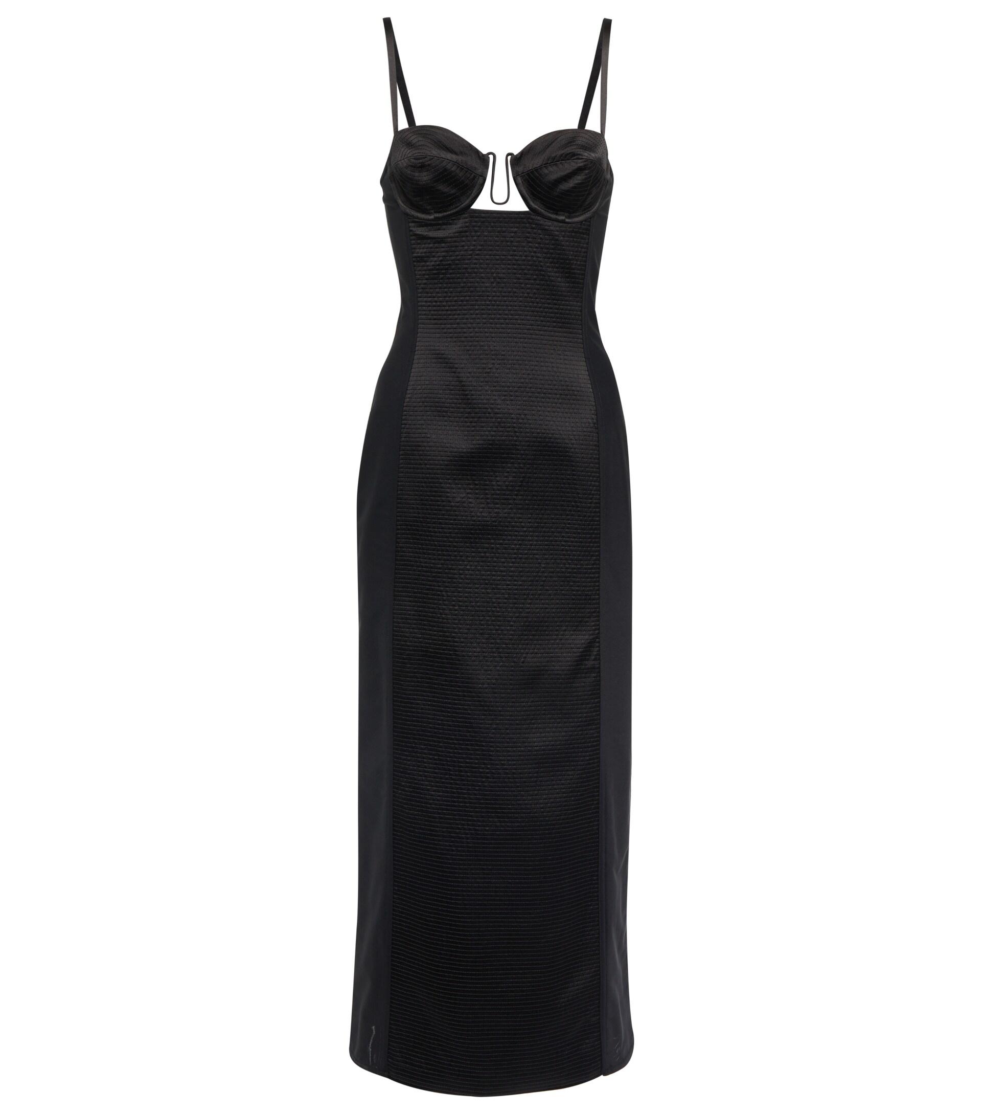 Gucci Silk Duchesse Midi Dress in Black | Lyst